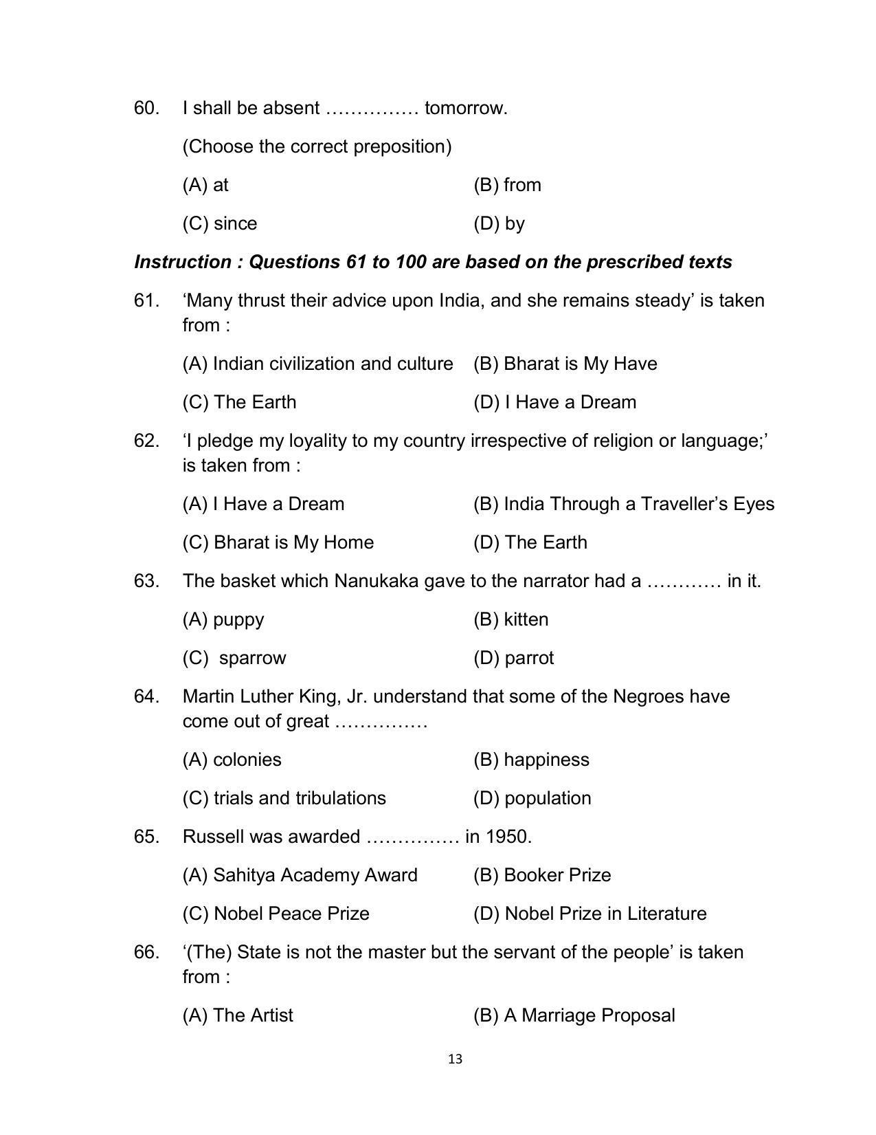 Bihar Board 12th Model Paper 2022 -English (I.A.) - Page 13