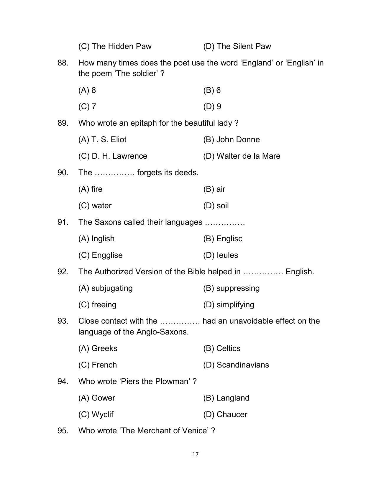 Bihar Board 12th Model Paper 2022 -English (I.A.) - Page 17
