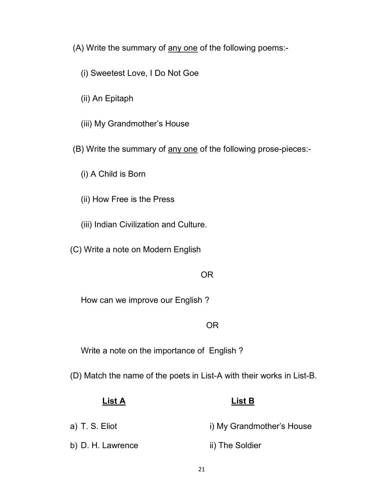 Bihar Board 12th Model Paper 2022 -English (I.A.) - Page 21