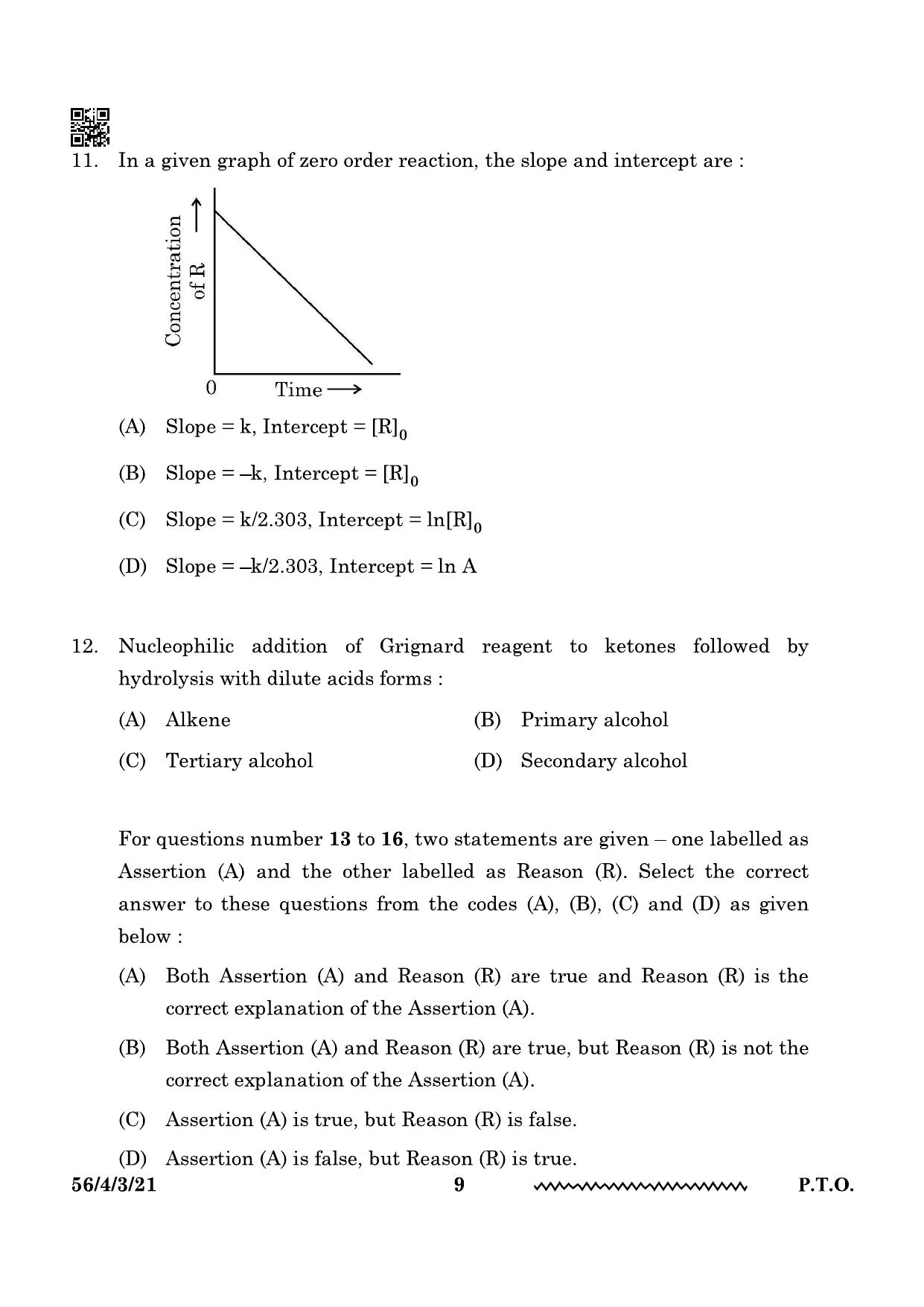 CBSE Class 12 56-4-3 Chemistry 2024 Question Paper - Page 9