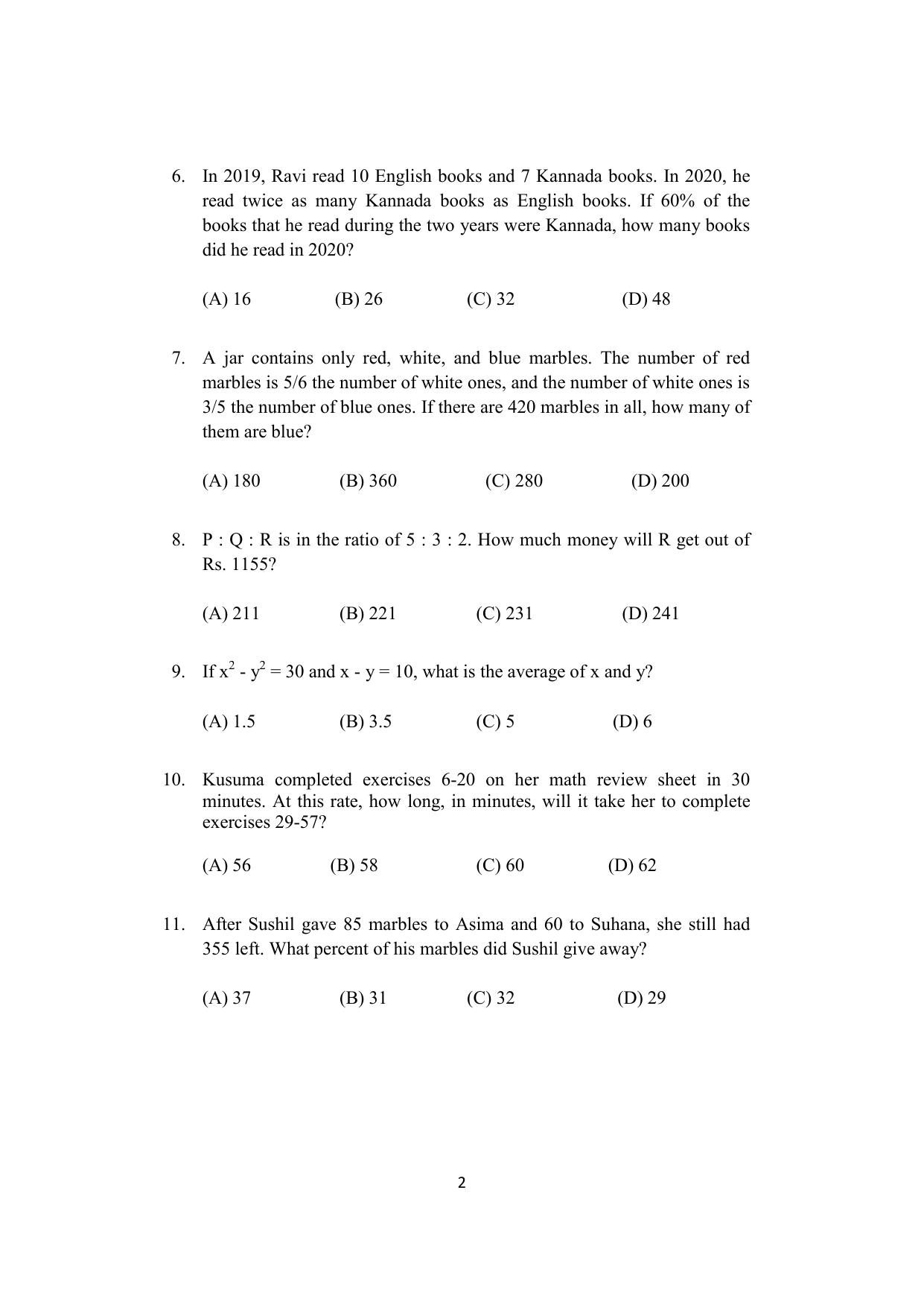 ISI Admission Test M.S (LIS) - Library and Information Science (PLA) 2023 Sample Paper - Page 2