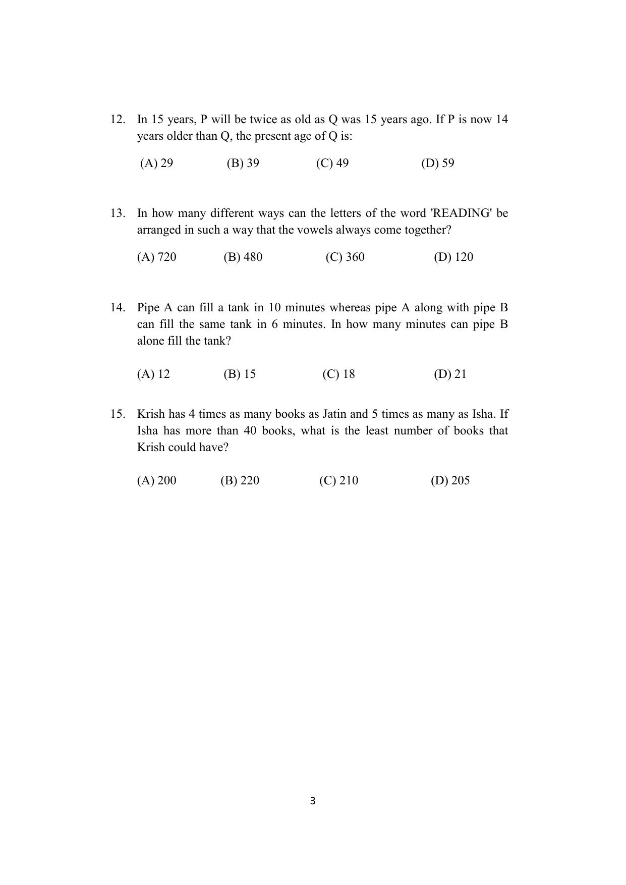ISI Admission Test M.S (LIS) - Library and Information Science (PLA) 2023 Sample Paper - Page 3