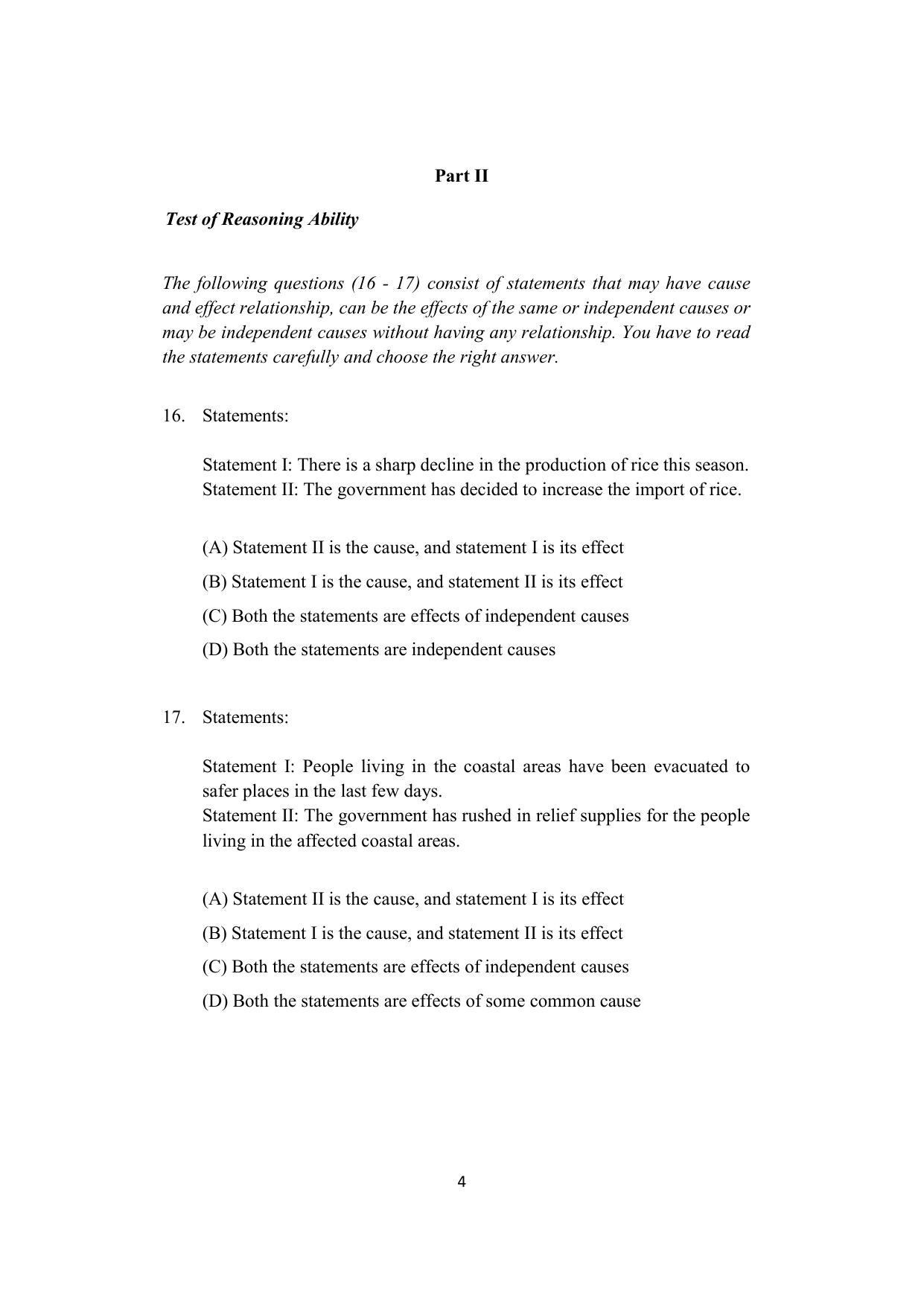 ISI Admission Test M.S (LIS) - Library and Information Science (PLA) 2023 Sample Paper - Page 4