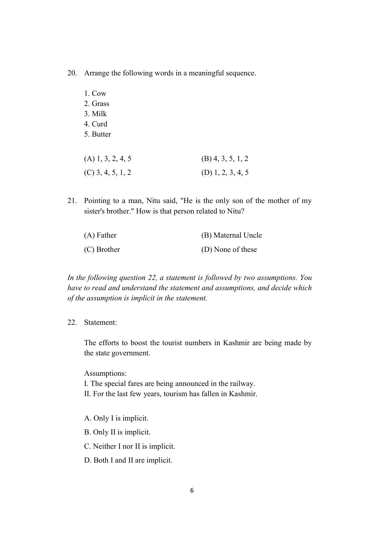 ISI Admission Test M.S (LIS) - Library and Information Science (PLA) 2023 Sample Paper - Page 6