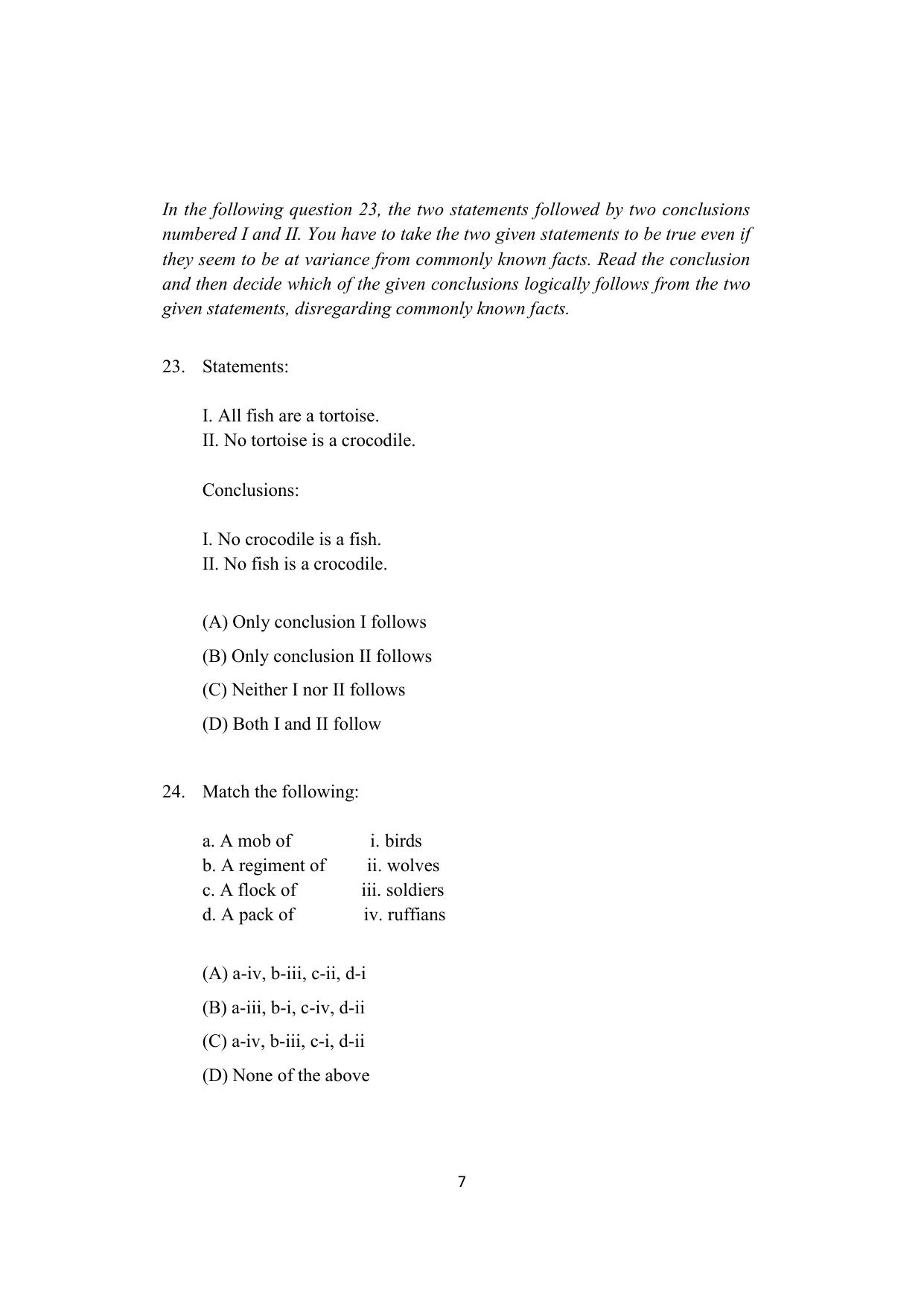 ISI Admission Test M.S (LIS) - Library and Information Science (PLA) 2023 Sample Paper - Page 7