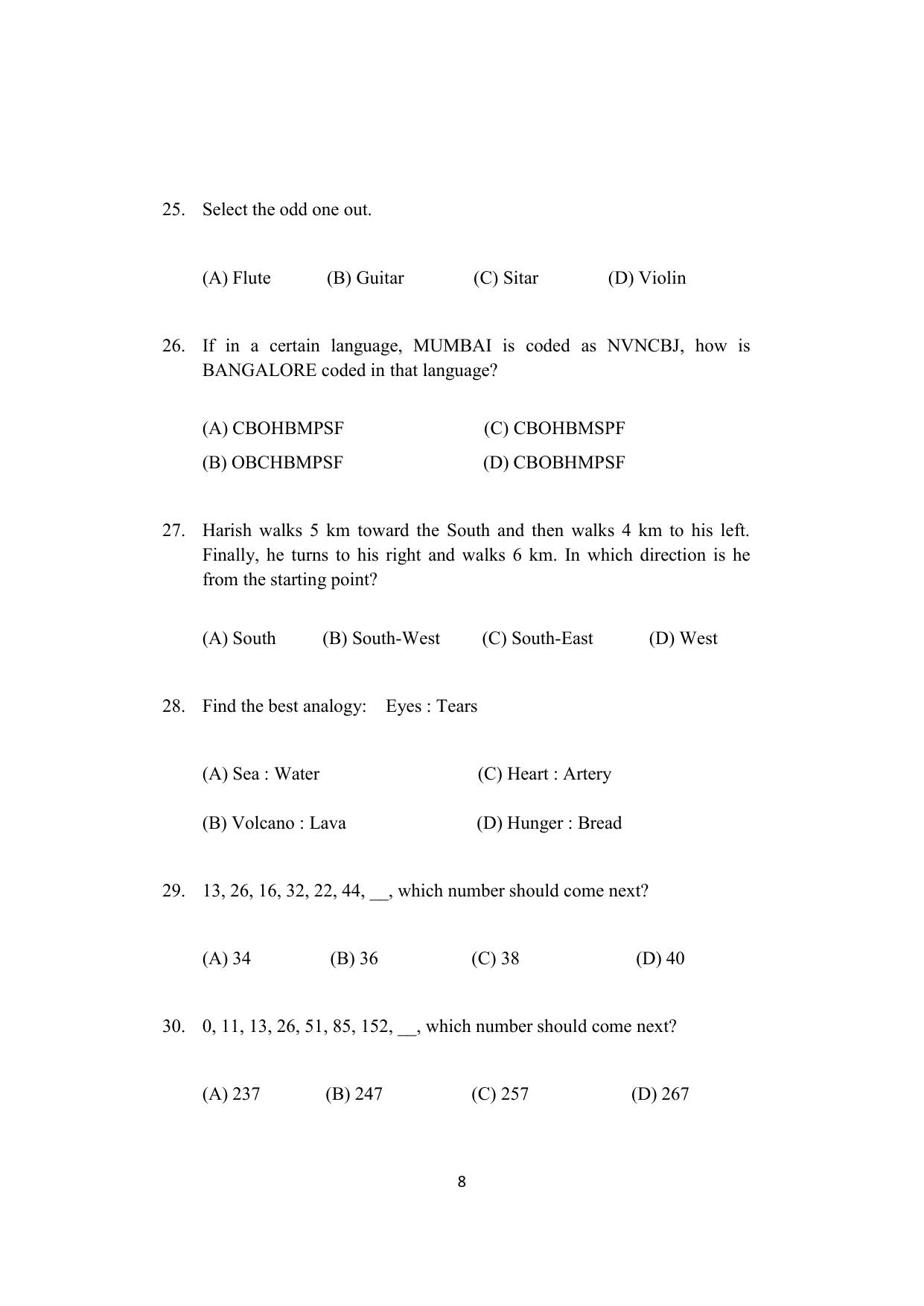 ISI Admission Test M.S (LIS) - Library and Information Science (PLA) 2023 Sample Paper - Page 8