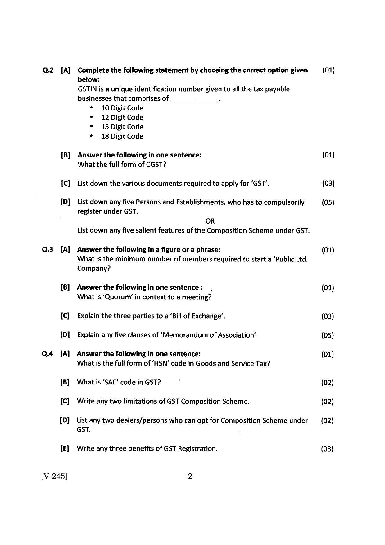 Goa Board Class 12 Industrial Administration   (June 2019) Question Paper - Page 2