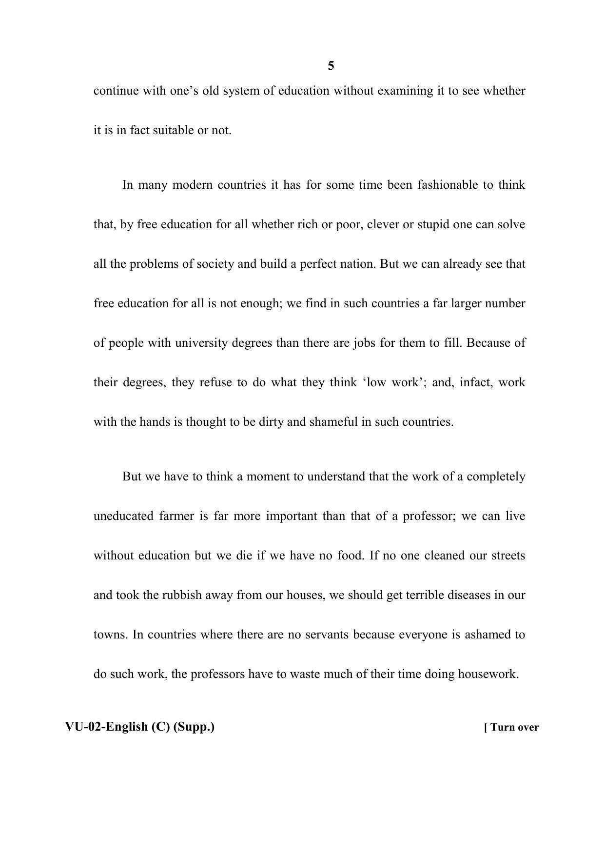 RBSE 2020 English (SUPPLEMENTARY) Varishtha Upadhyay Question Paper - Page 5
