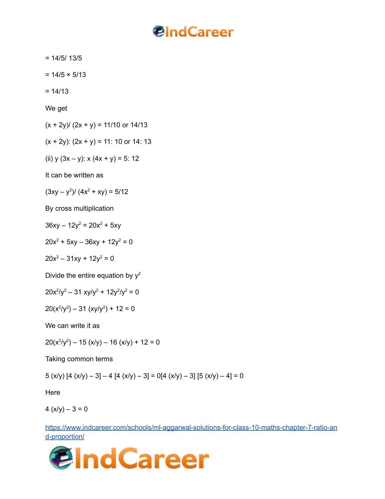 ML Aggarwal Solutions for Class 10 Maths Chapter 7- Ratio and Proportion - Page 14