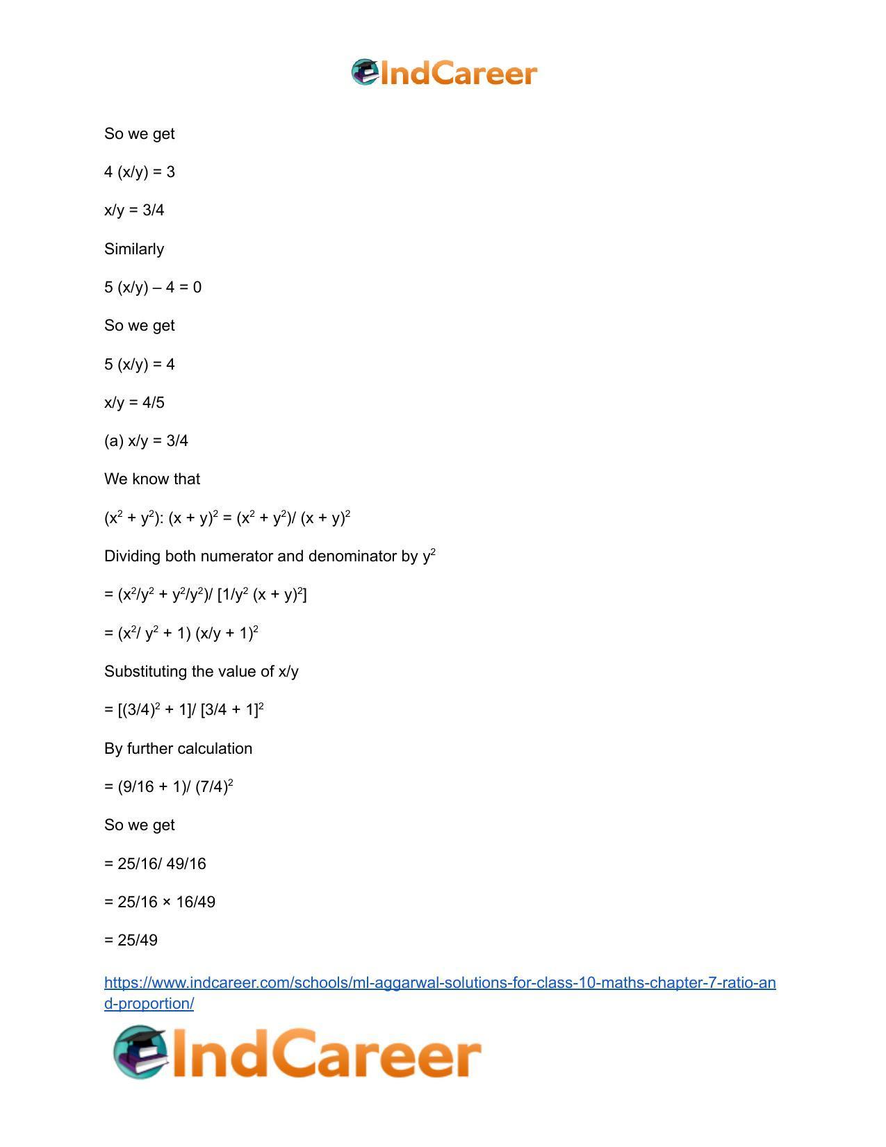 ML Aggarwal Solutions for Class 10 Maths Chapter 7- Ratio and Proportion - Page 15