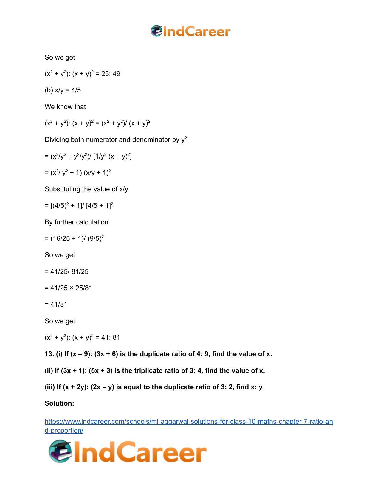 ML Aggarwal Solutions for Class 10 Maths Chapter 7- Ratio and Proportion - Page 16