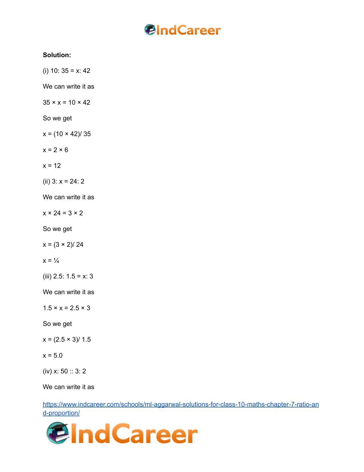 ML Aggarwal Solutions for Class 10 Maths Chapter 7- Ratio and Proportion - Page 28