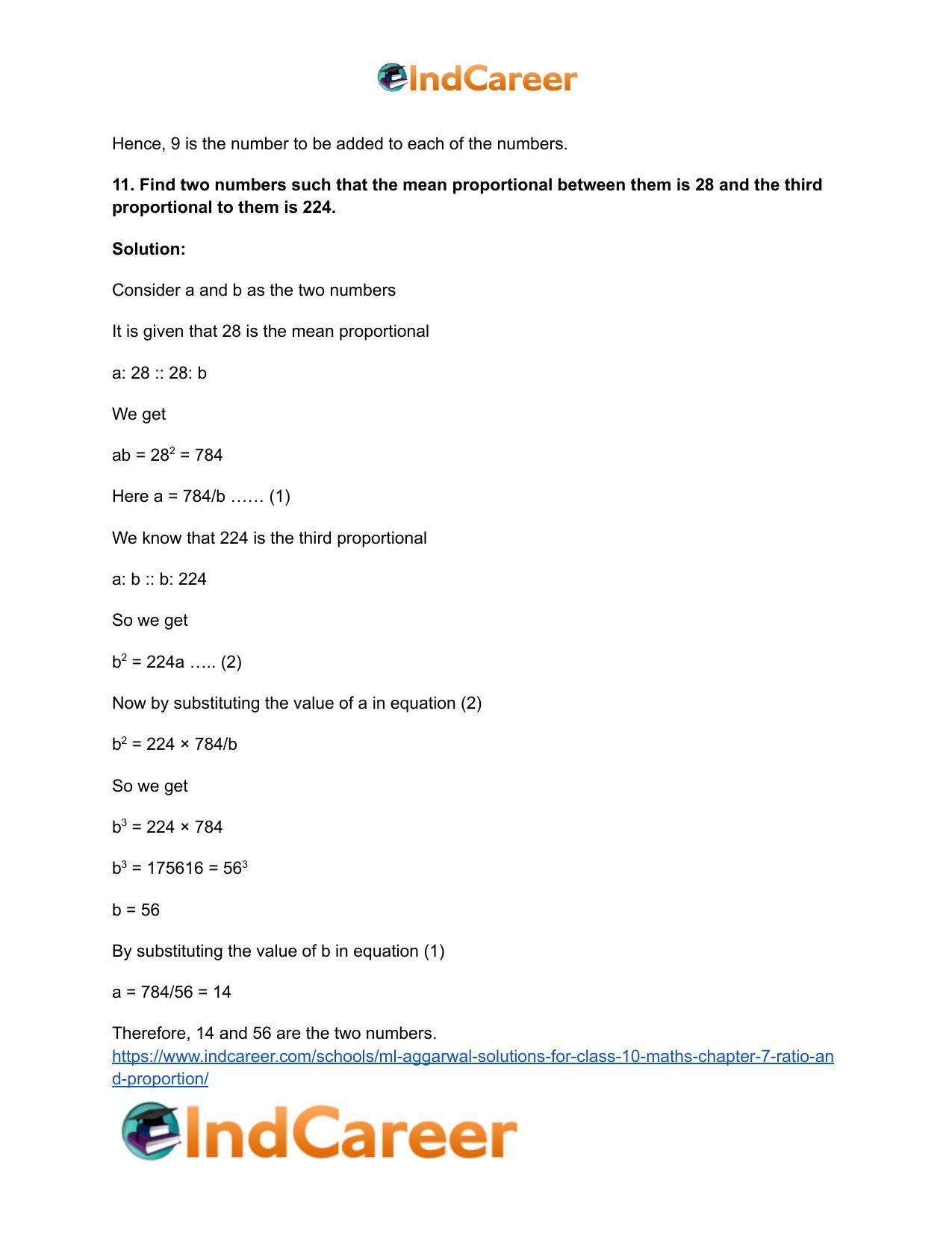 ML Aggarwal Solutions for Class 10 Maths Chapter 7- Ratio and Proportion - Page 38