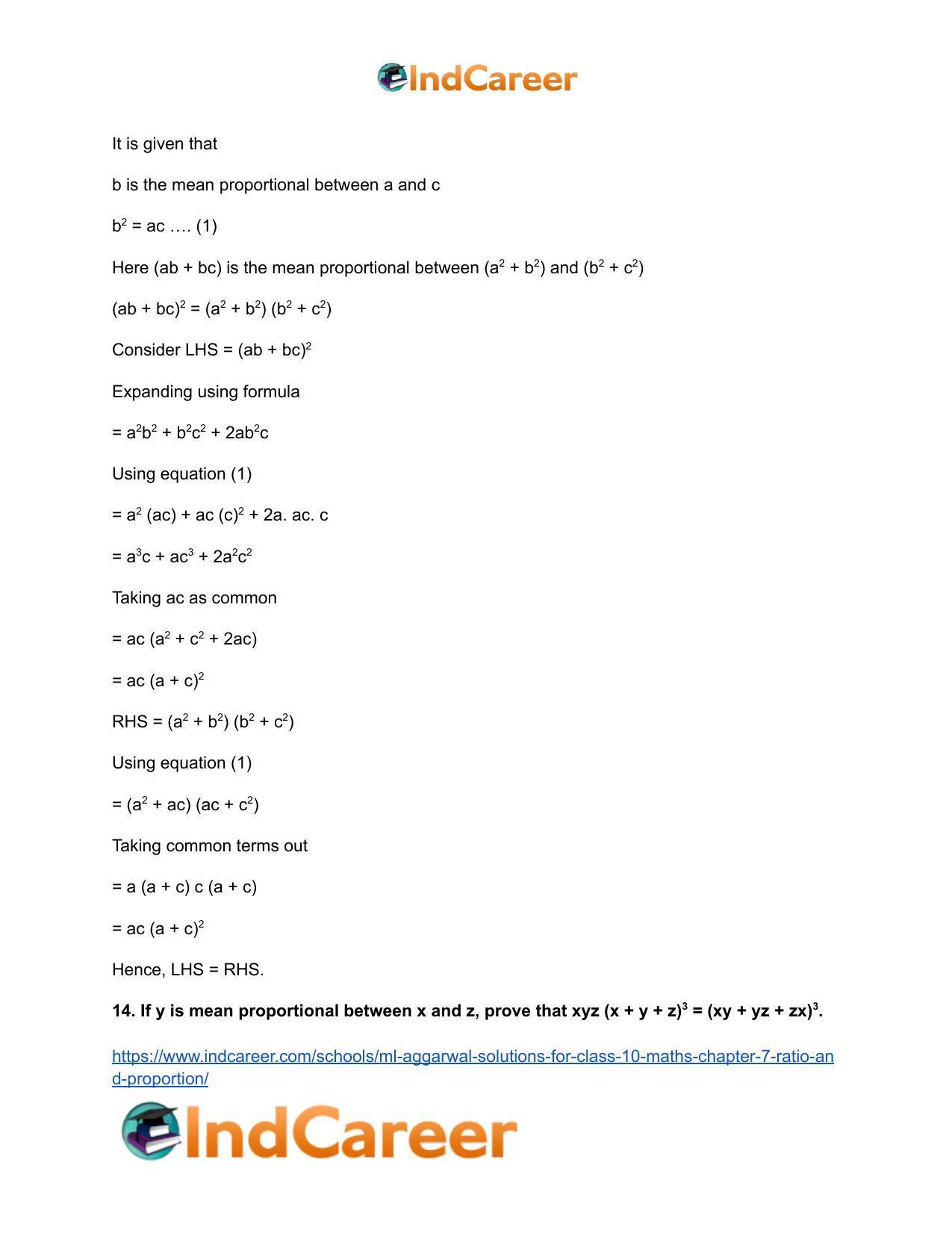 ML Aggarwal Solutions for Class 10 Maths Chapter 7- Ratio and Proportion - Page 40