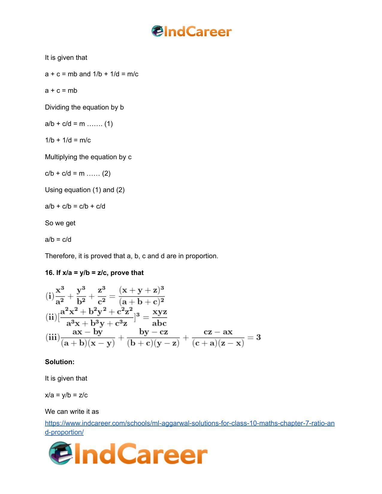 ML Aggarwal Solutions for Class 10 Maths Chapter 7- Ratio and Proportion - Page 42