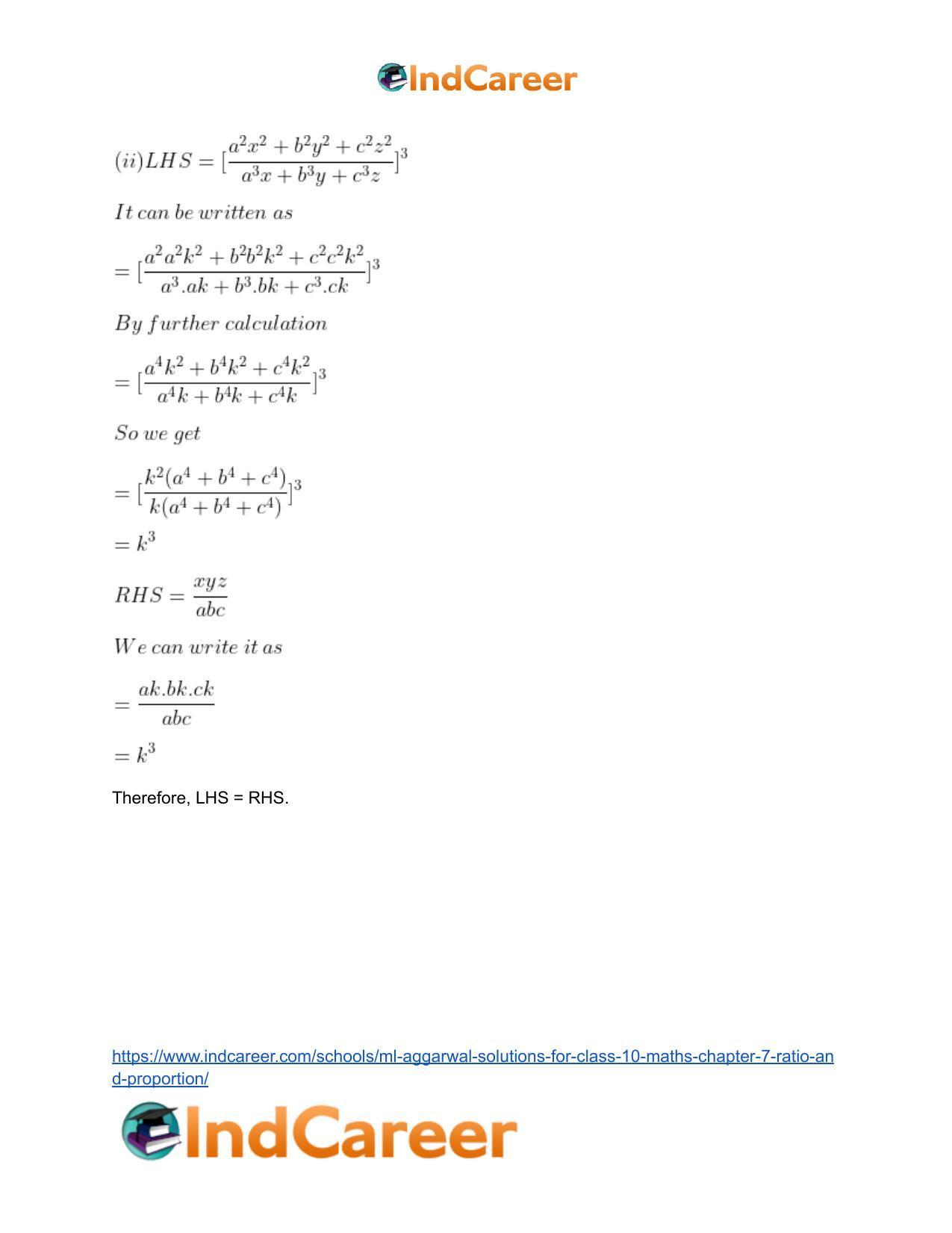 ML Aggarwal Solutions for Class 10 Maths Chapter 7- Ratio and Proportion - Page 44