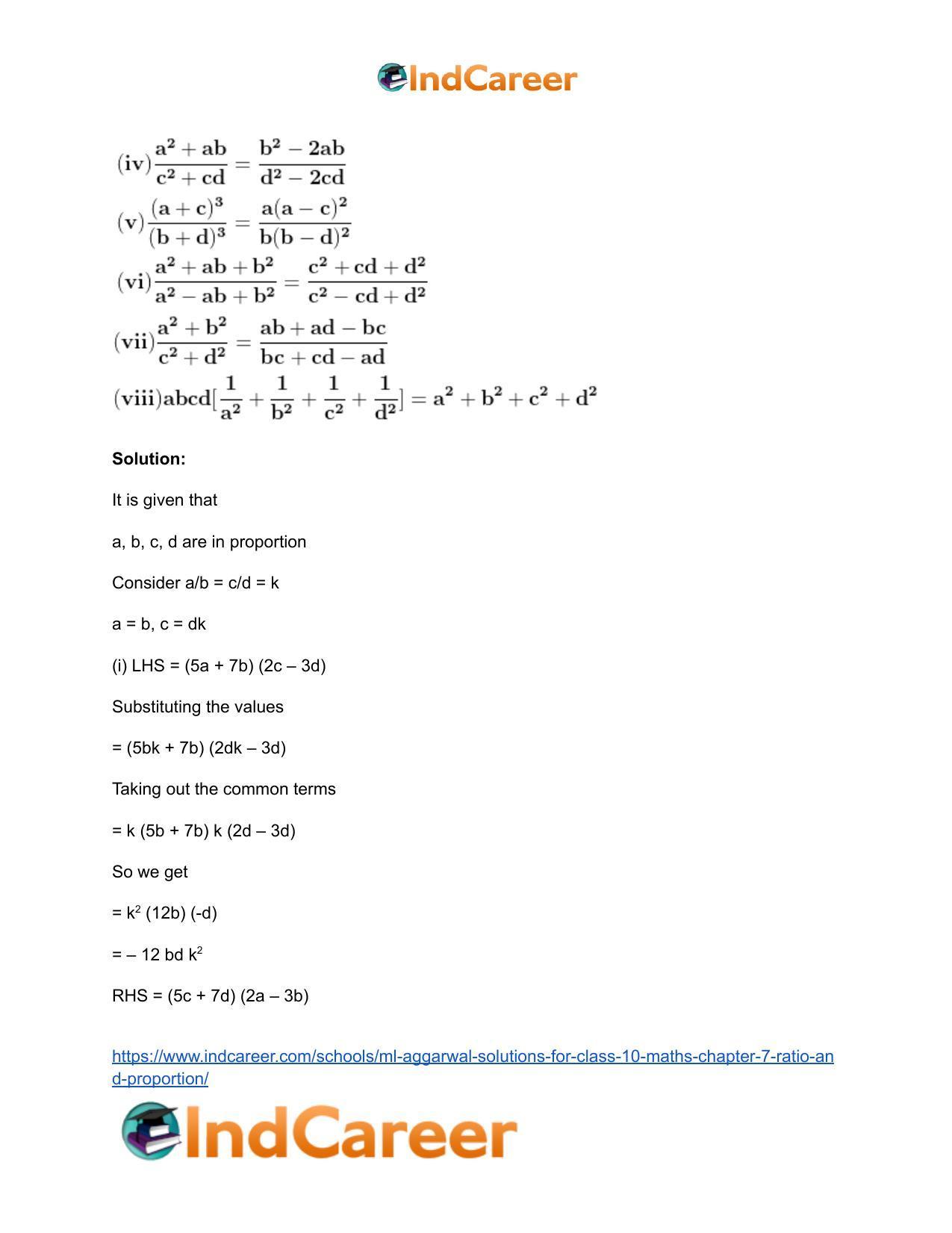 ML Aggarwal Solutions for Class 10 Maths Chapter 7- Ratio and Proportion - Page 51