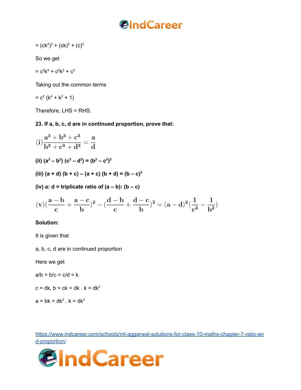 ML Aggarwal Solutions for Class 10 Maths Chapter 7- Ratio and Proportion - Page 68