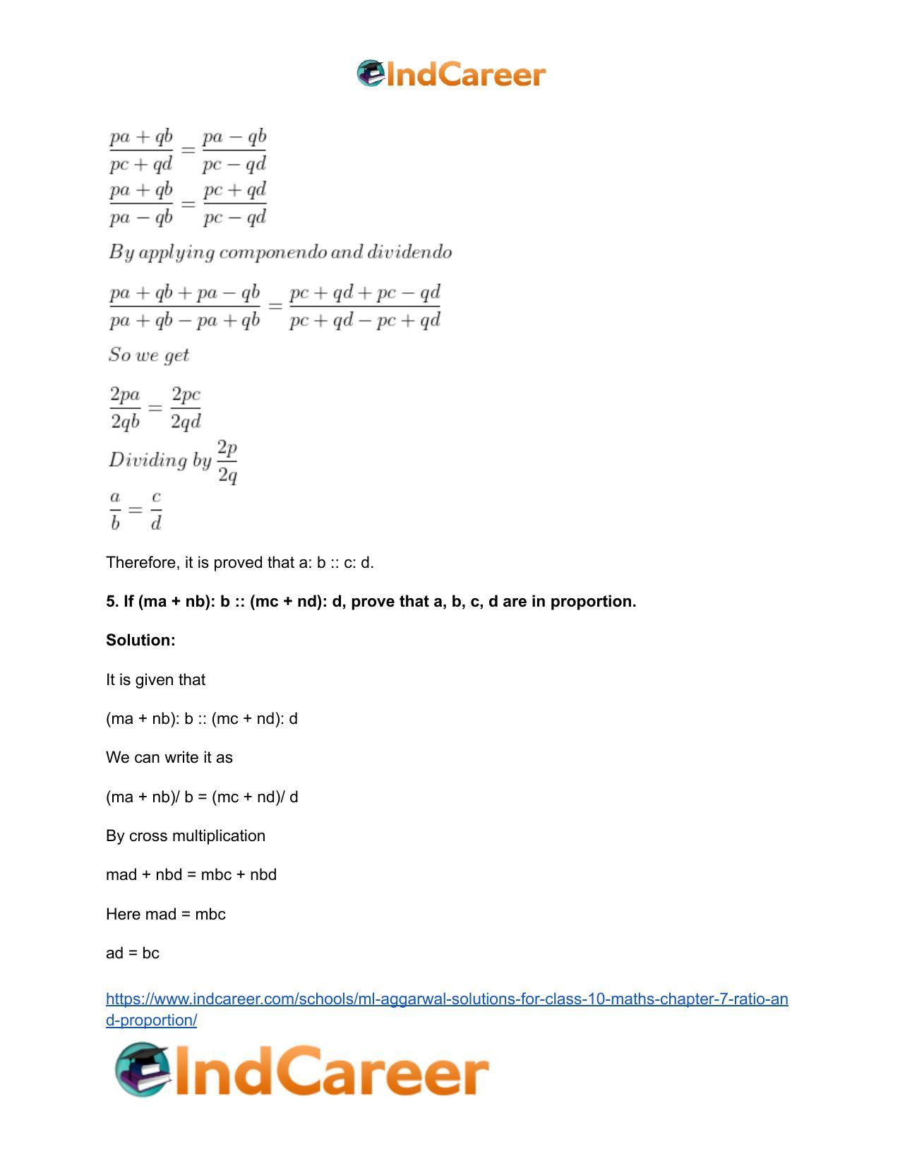ML Aggarwal Solutions for Class 10 Maths Chapter 7- Ratio and Proportion - Page 77