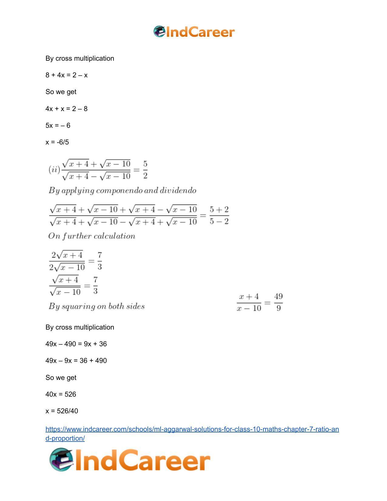 ML Aggarwal Solutions for Class 10 Maths Chapter 7- Ratio and Proportion - Page 83