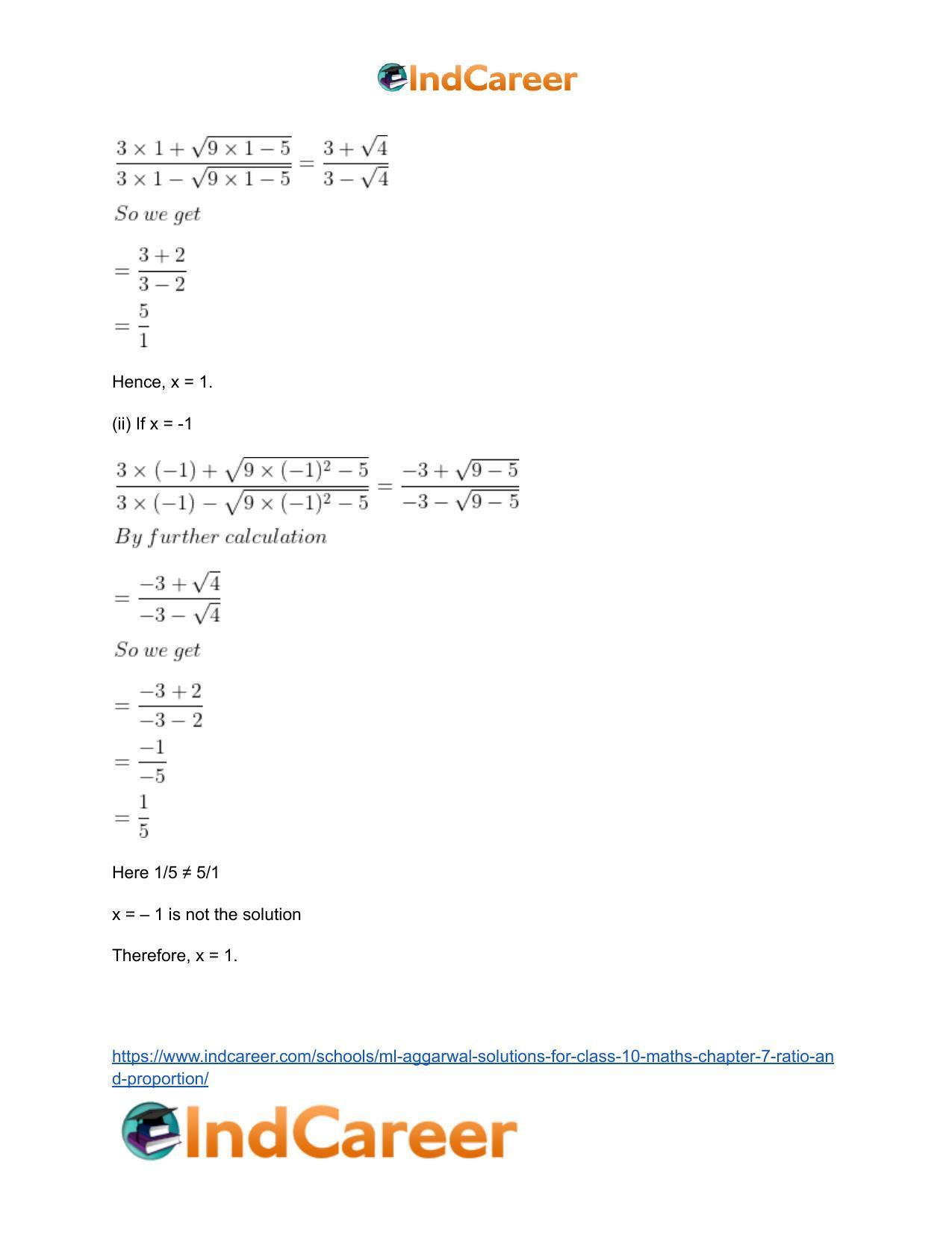 ML Aggarwal Solutions for Class 10 Maths Chapter 7- Ratio and Proportion - Page 88