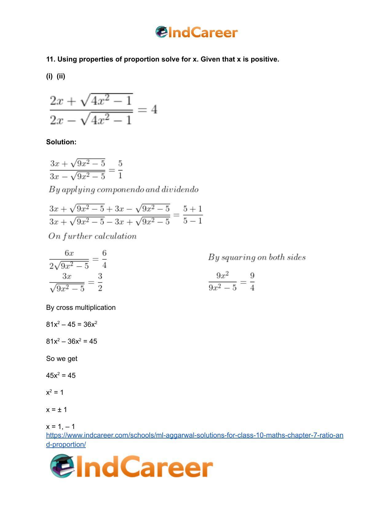 ML Aggarwal Solutions for Class 10 Maths Chapter 7- Ratio and Proportion - Page 90