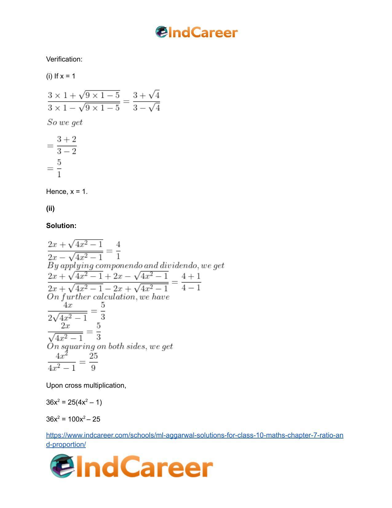 ML Aggarwal Solutions for Class 10 Maths Chapter 7- Ratio and Proportion - Page 91