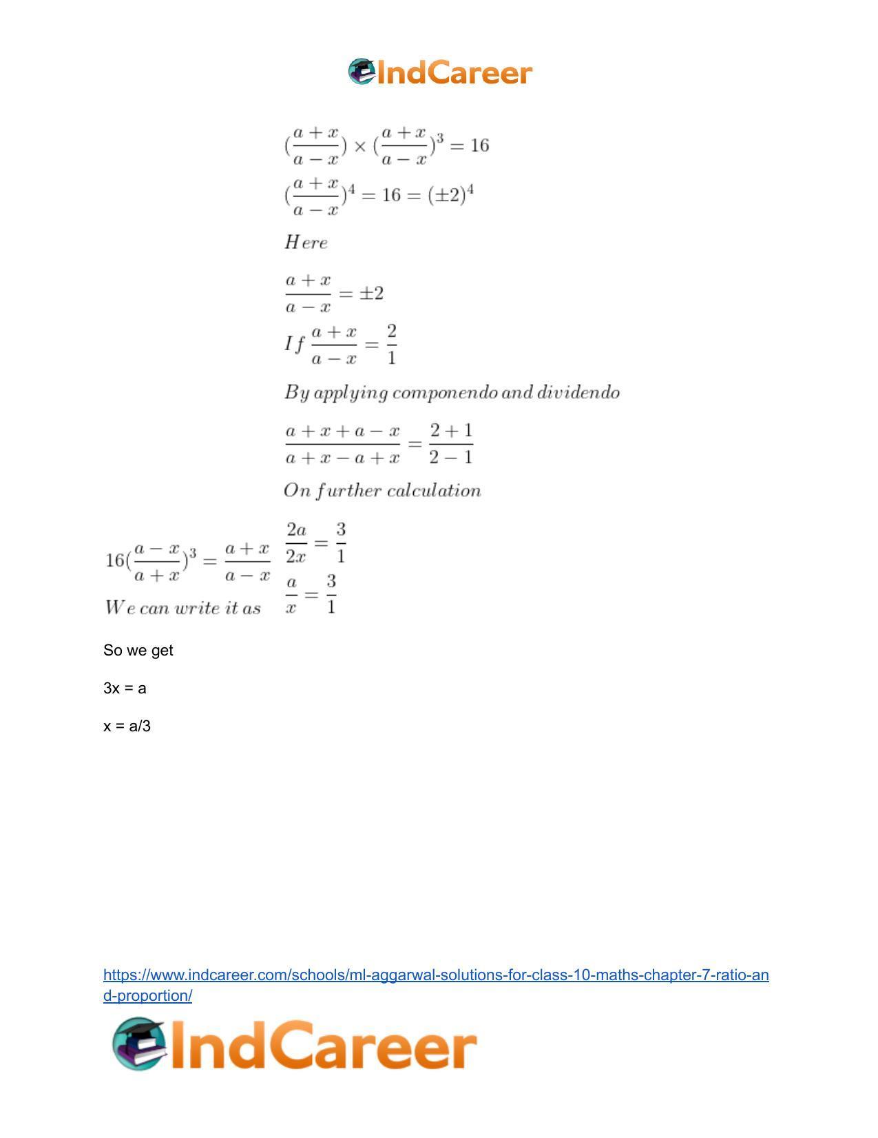 ML Aggarwal Solutions for Class 10 Maths Chapter 7- Ratio and Proportion - Page 94