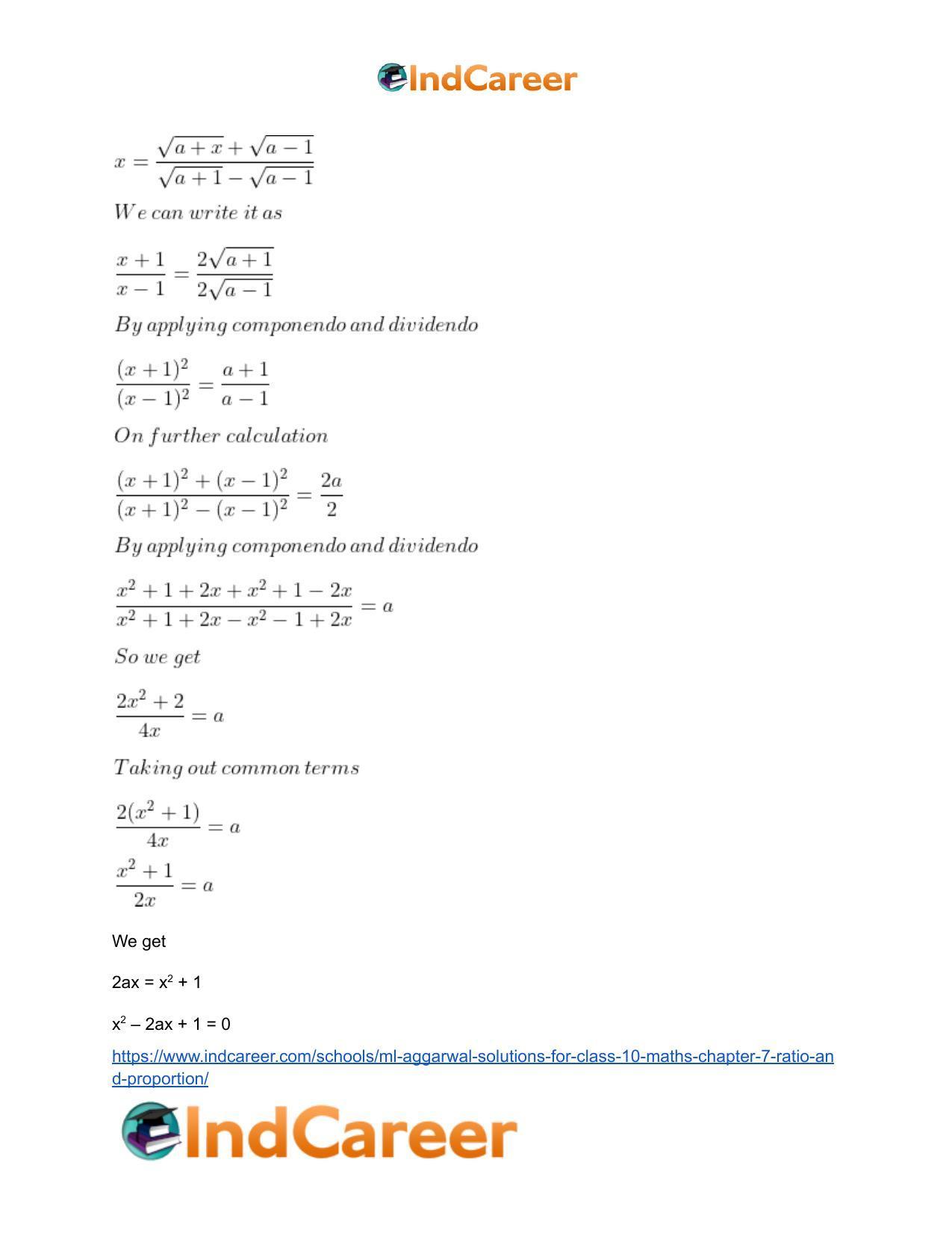 ML Aggarwal Solutions for Class 10 Maths Chapter 7- Ratio and Proportion - Page 96