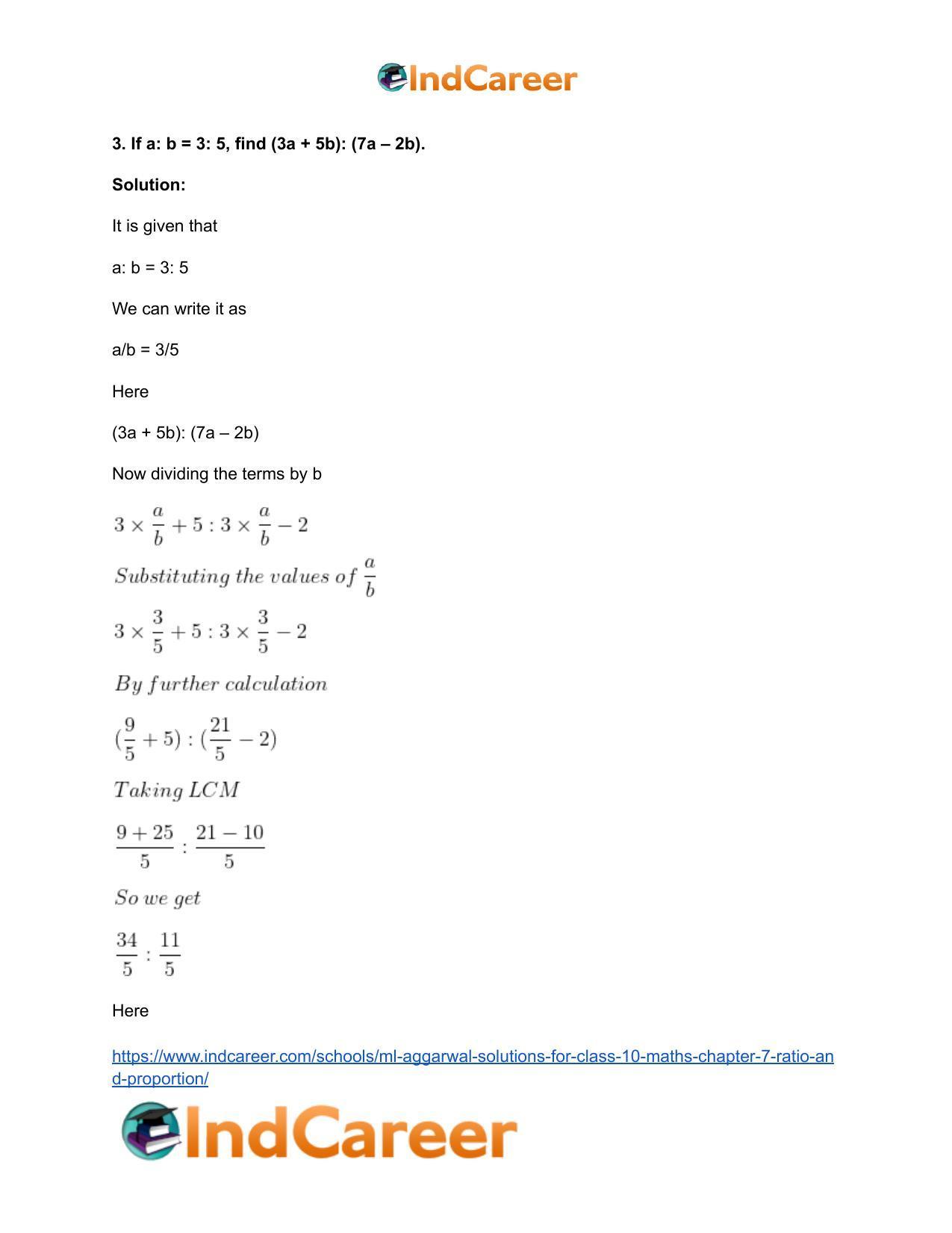 ML Aggarwal Solutions for Class 10 Maths Chapter 7- Ratio and Proportion - Page 105