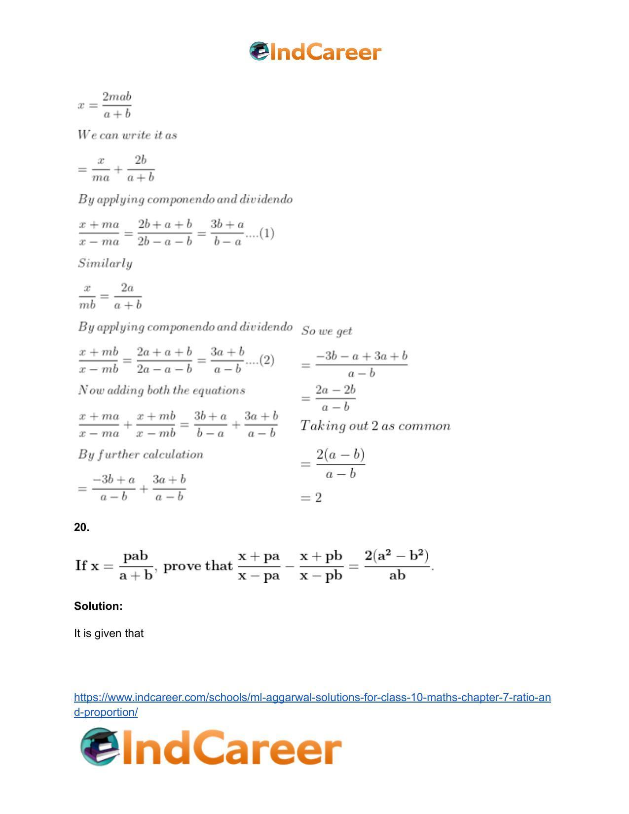 ML Aggarwal Solutions for Class 10 Maths Chapter 7- Ratio and Proportion - Page 125