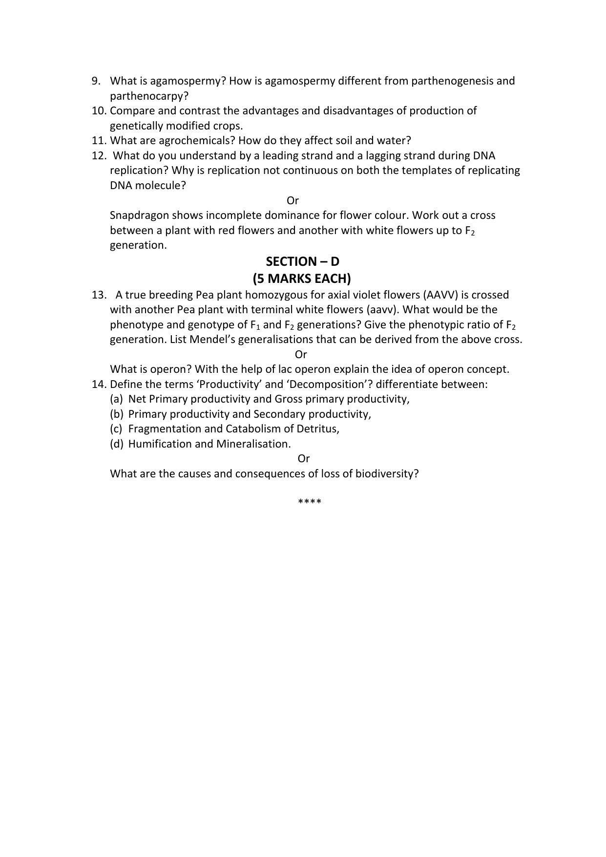 JKBOSE Class 12 Botany Model Question Paper 2023 - Page 2