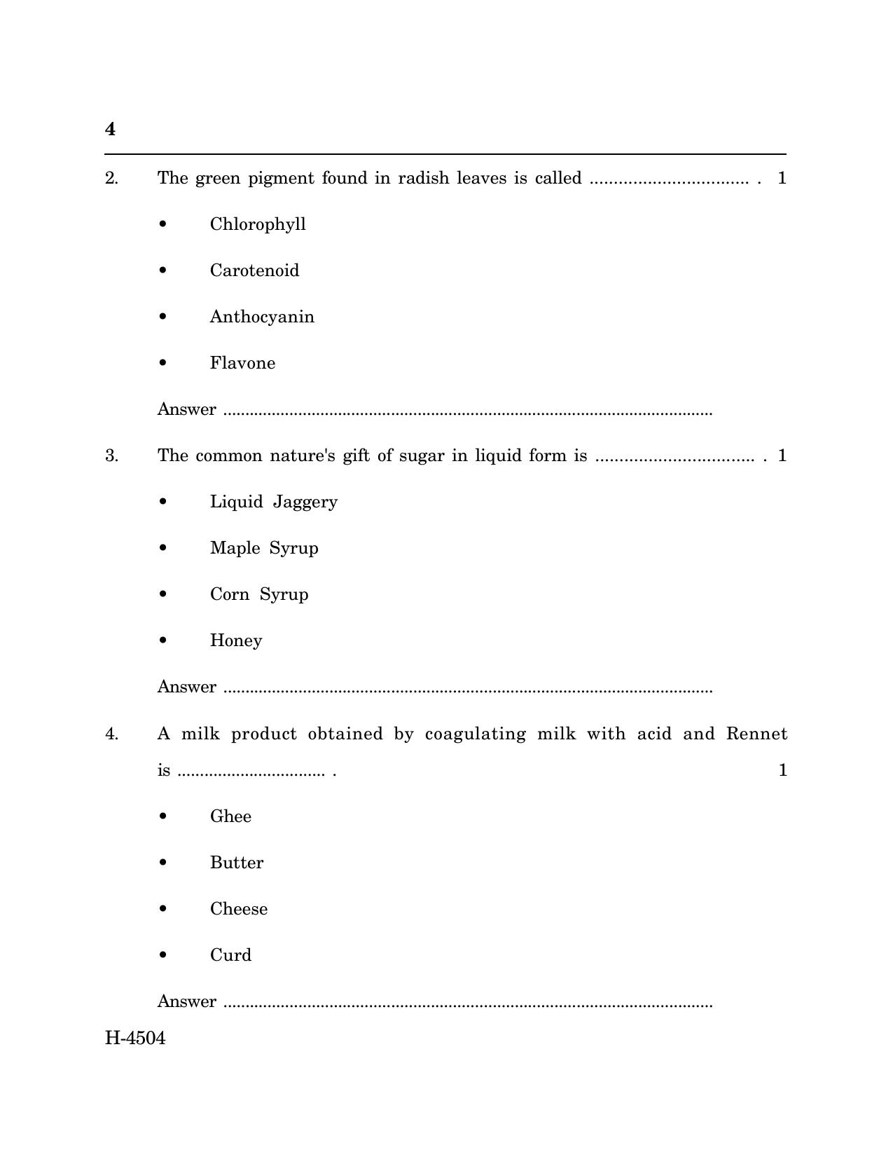 Goa Board Class 12 Cookery (March 2024) Question Paper - Page 4