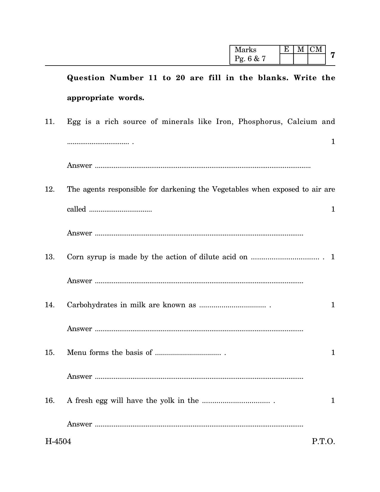 Goa Board Class 12 Cookery (March 2024) Question Paper - Page 7