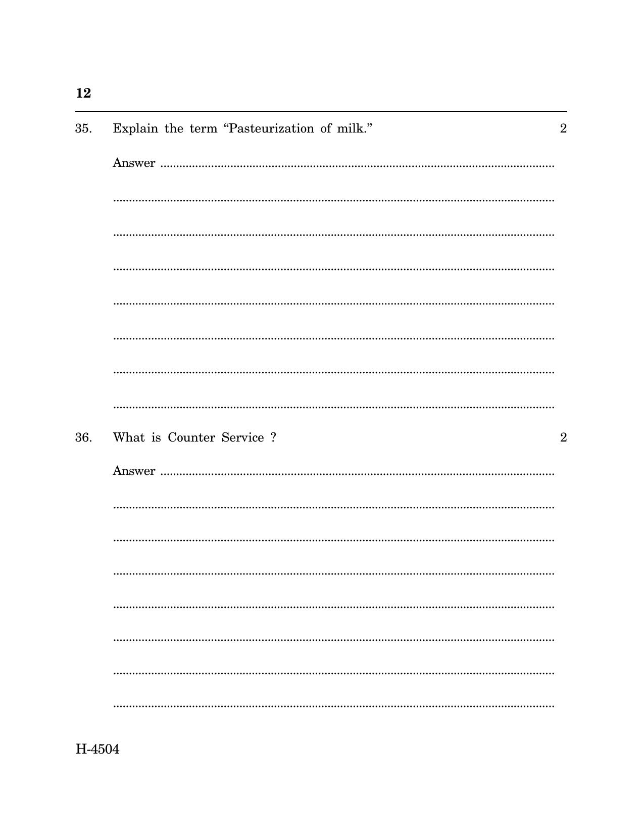 Goa Board Class 12 Cookery (March 2024) Question Paper - Page 12