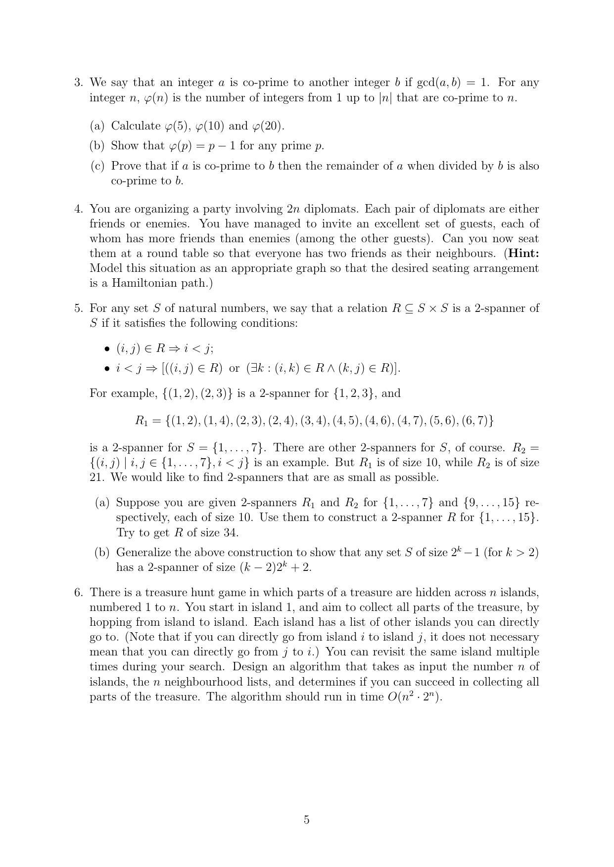 CMI Entrance Exam 2022 Question Paper MSc/PhD Computer Science - Page 5