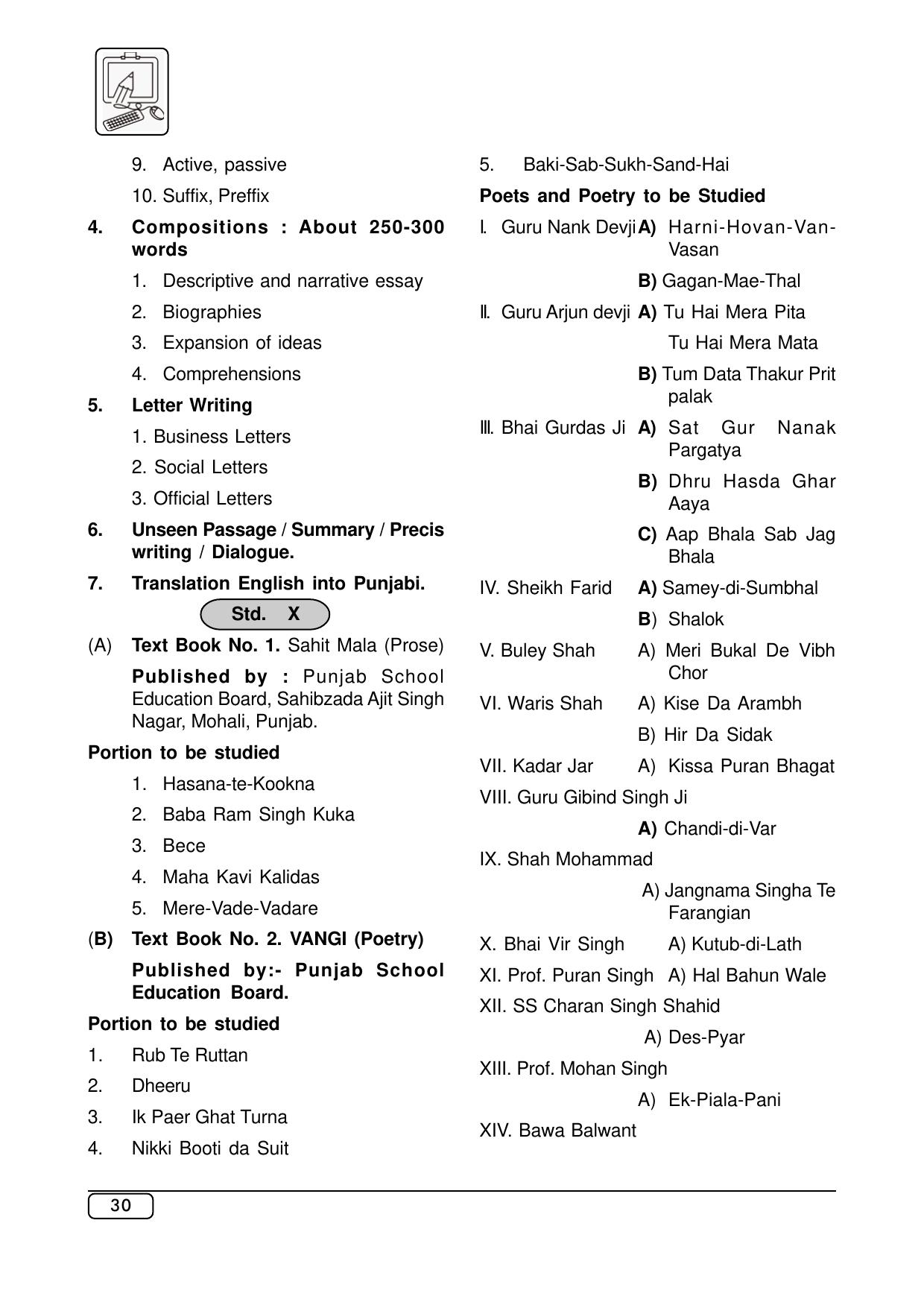 Maharashtra SSC Punjabi Syllabus - Page 3