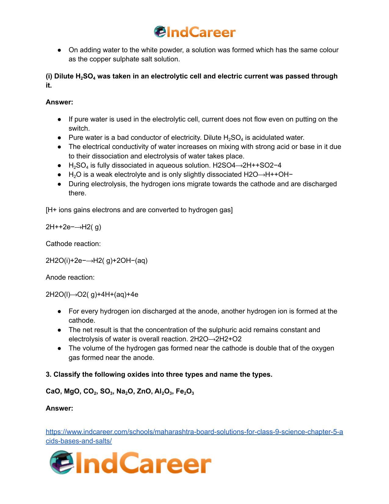 Maharashtra Board Solutions for Class 9- Science: Chapter 5- Acids, Bases and Salts - Page 6