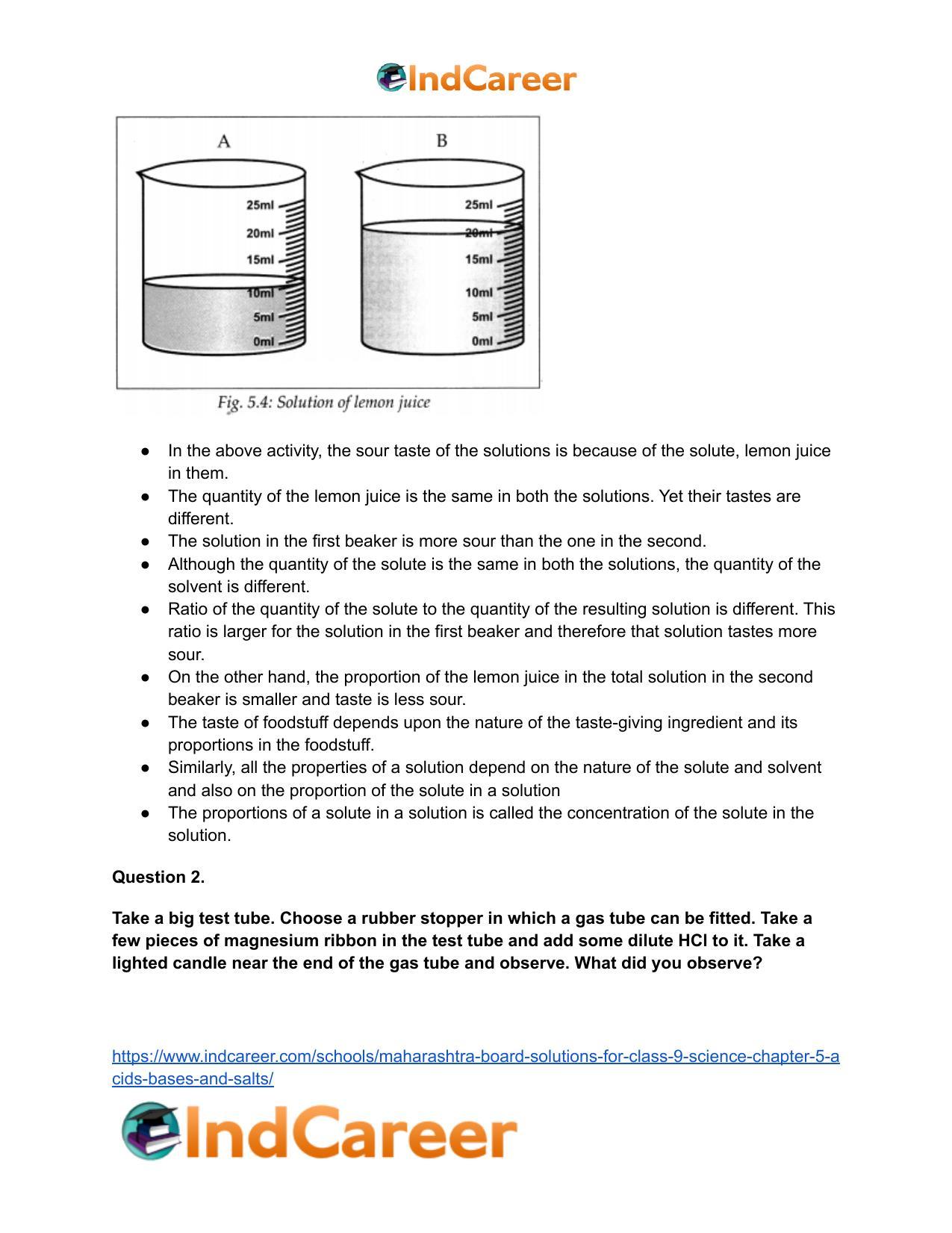 Maharashtra Board Solutions for Class 9- Science: Chapter 5- Acids, Bases and Salts - Page 26