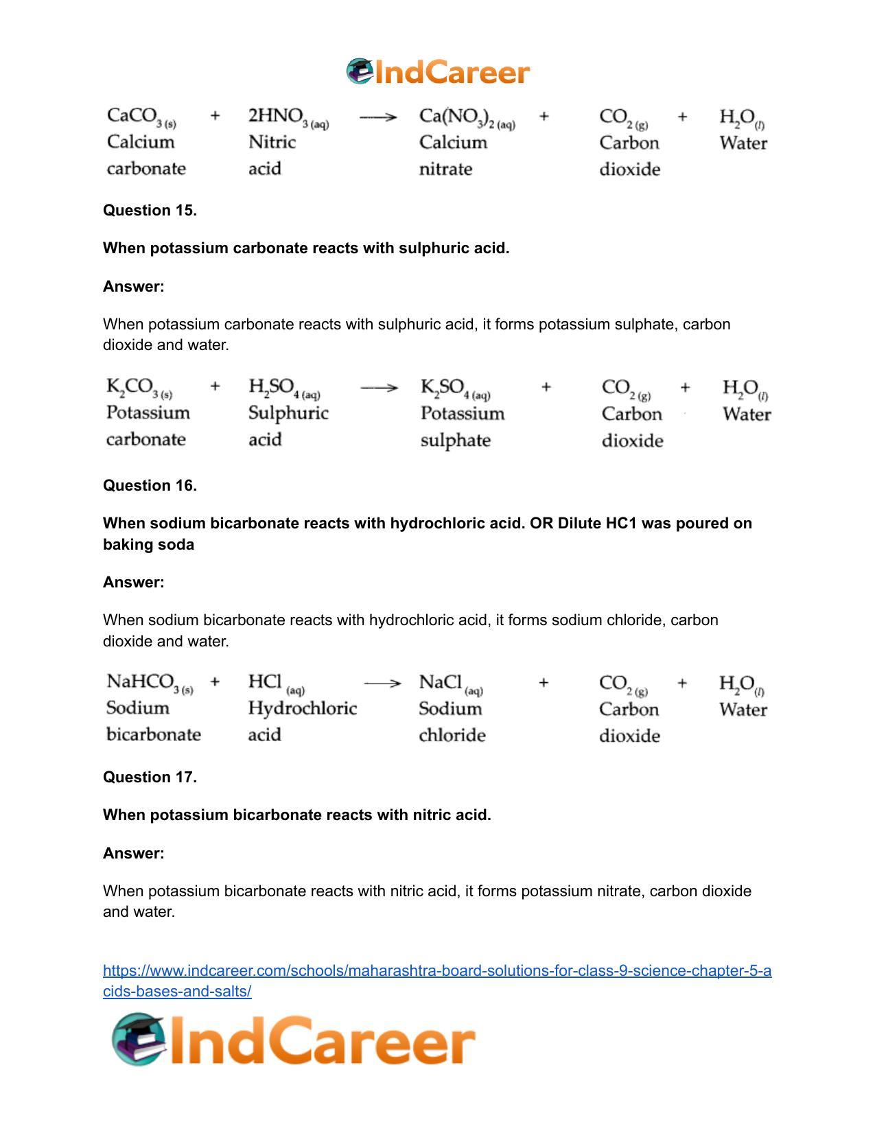 Maharashtra Board Solutions for Class 9- Science: Chapter 5- Acids, Bases and Salts - Page 54