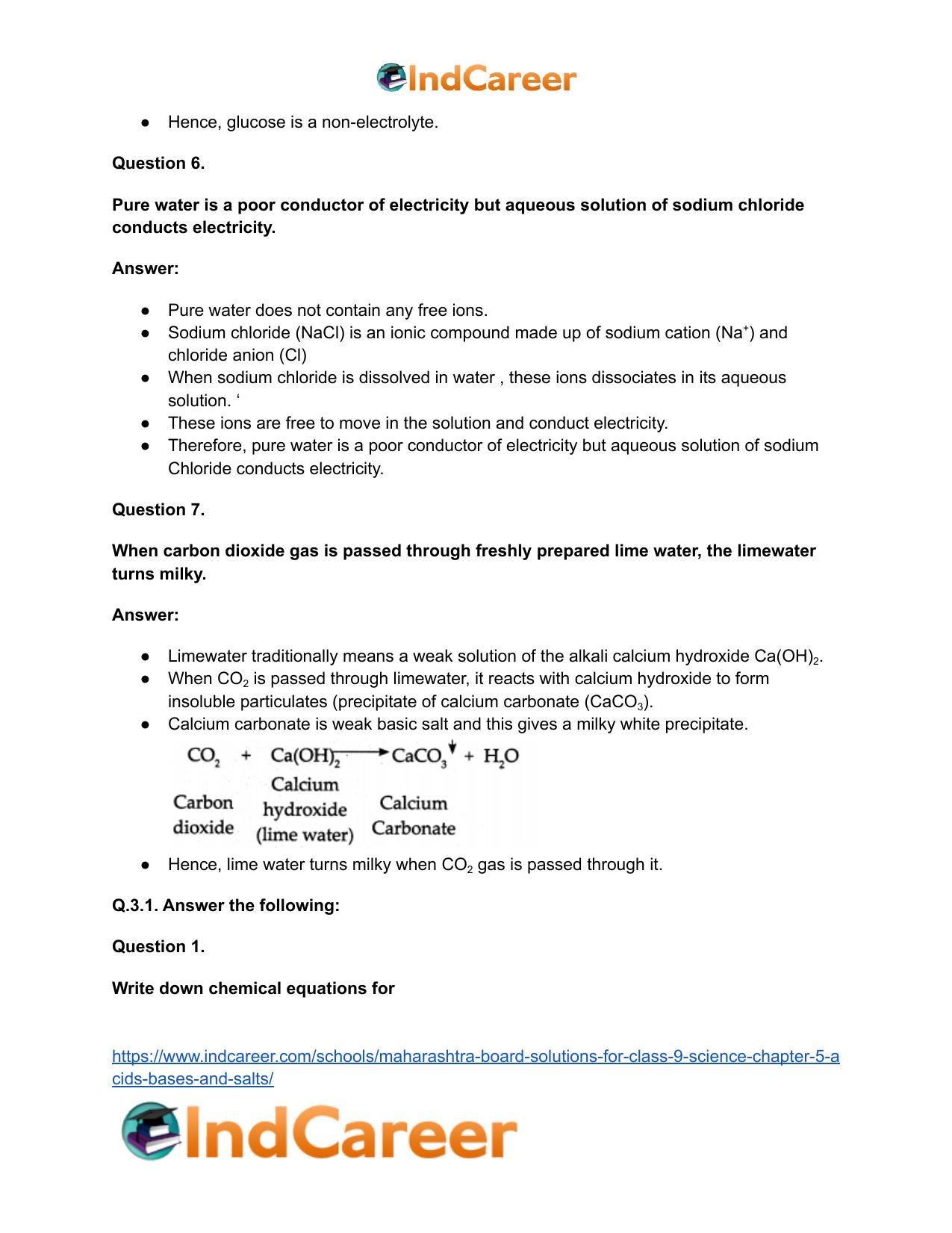 Maharashtra Board Solutions for Class 9- Science: Chapter 5- Acids, Bases and Salts - Page 60