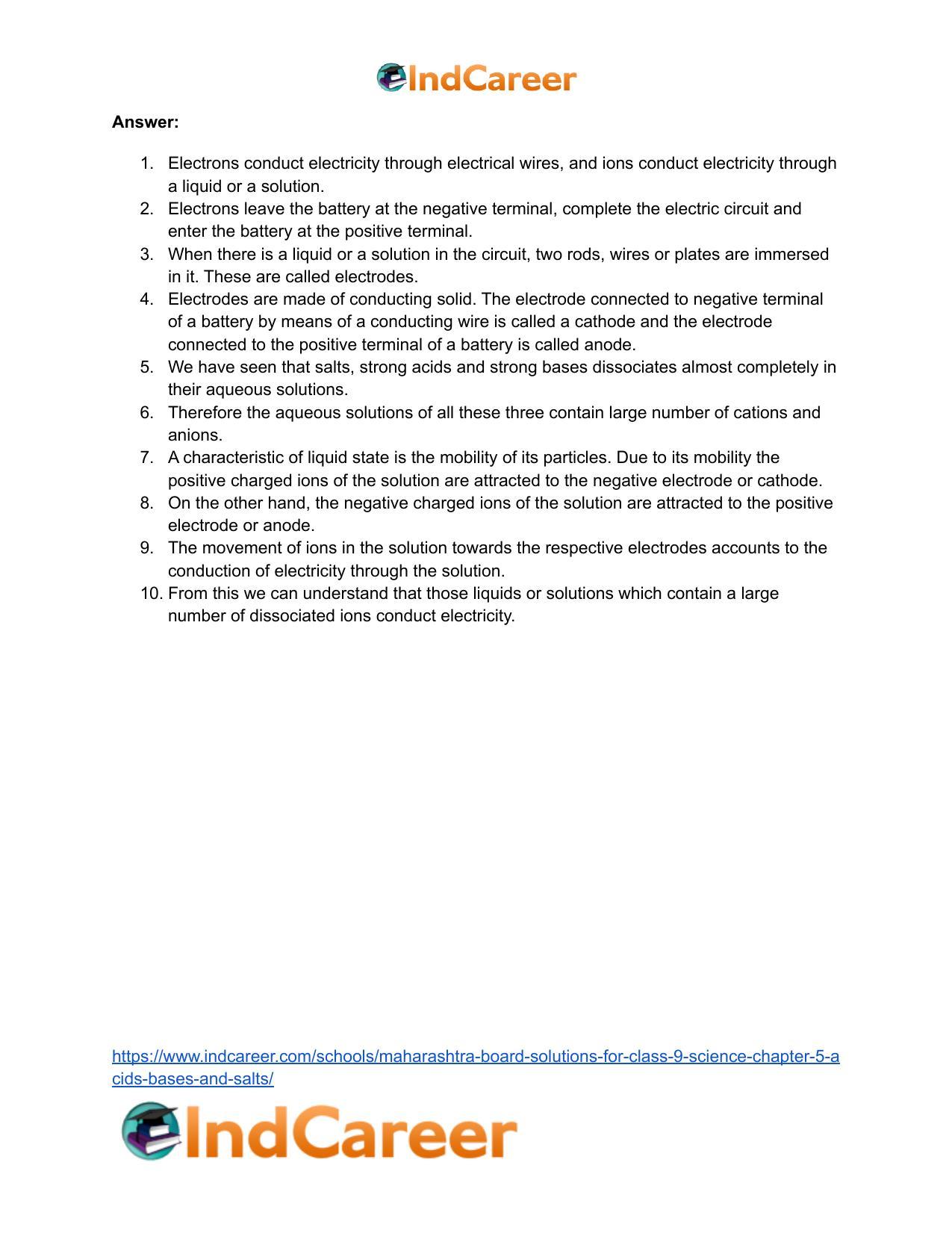 Maharashtra Board Solutions for Class 9- Science: Chapter 5- Acids, Bases and Salts - Page 68