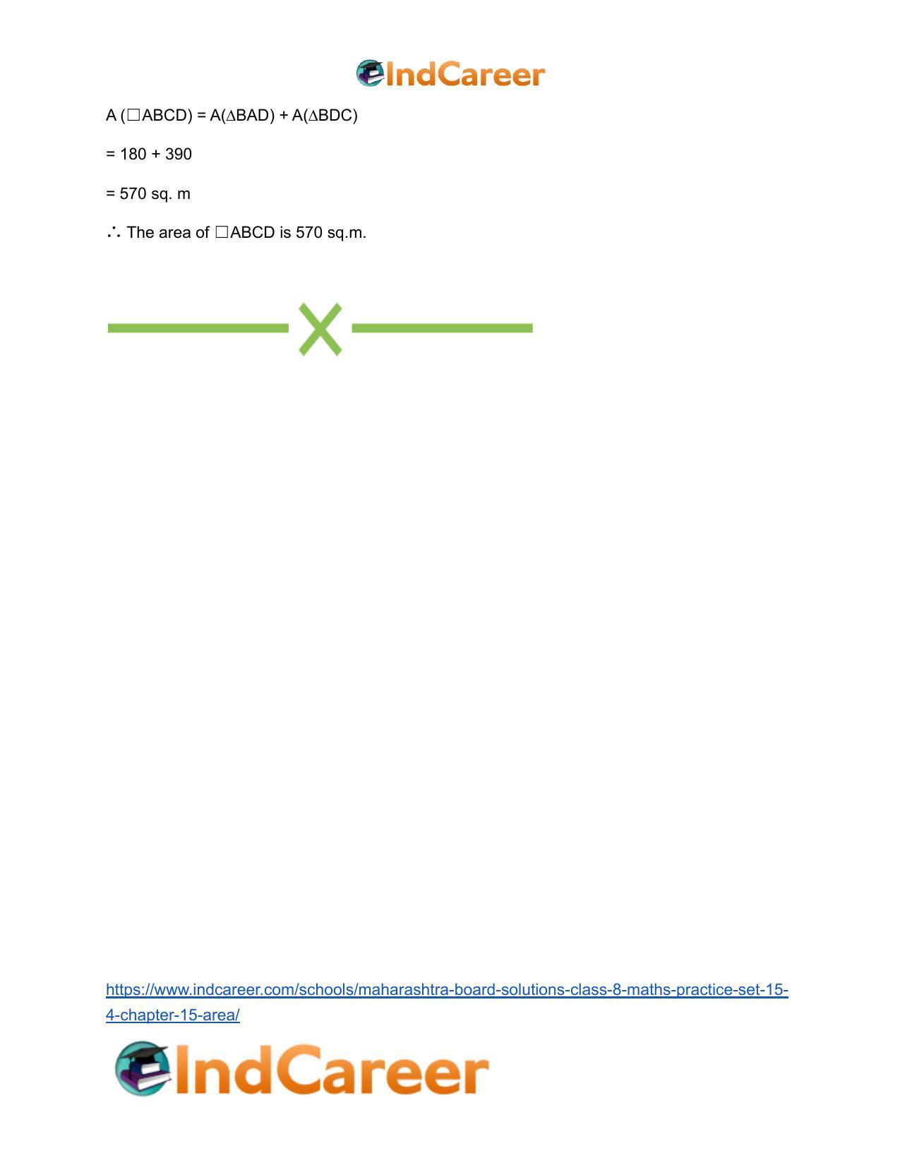 Maharashtra Board Solutions Class 8-Maths (Practice Set 15.4): Chapter 15- Area - Page 6