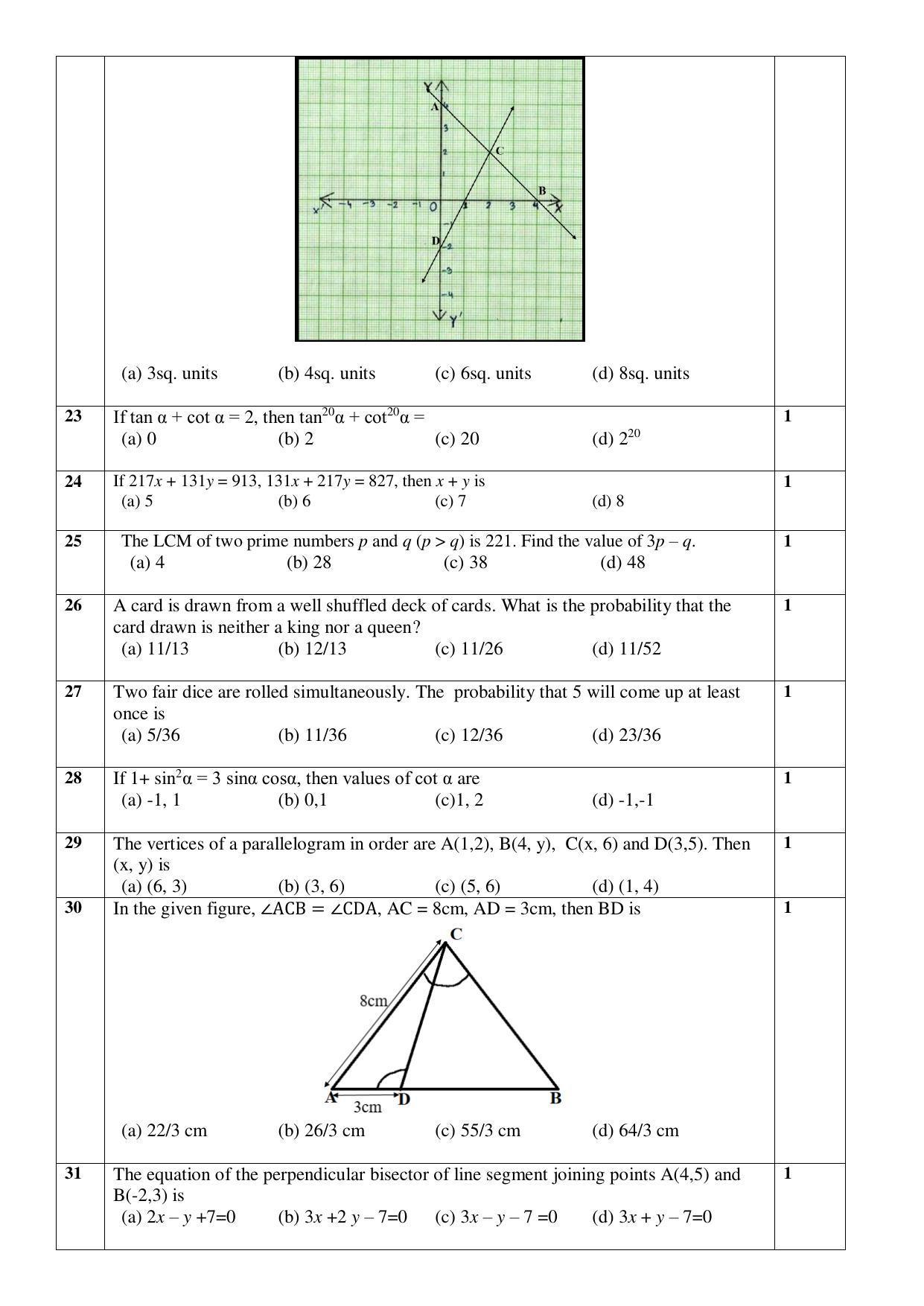 CBSE Class 10 Mathematics (Standard) Sample Paper 2021-22 - Page 3