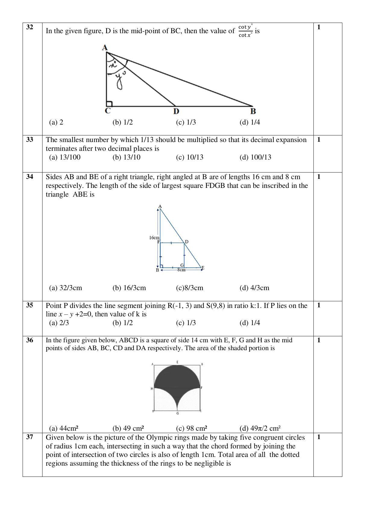 CBSE Class 10 Mathematics (Standard) Sample Paper 2021-22 - Page 4