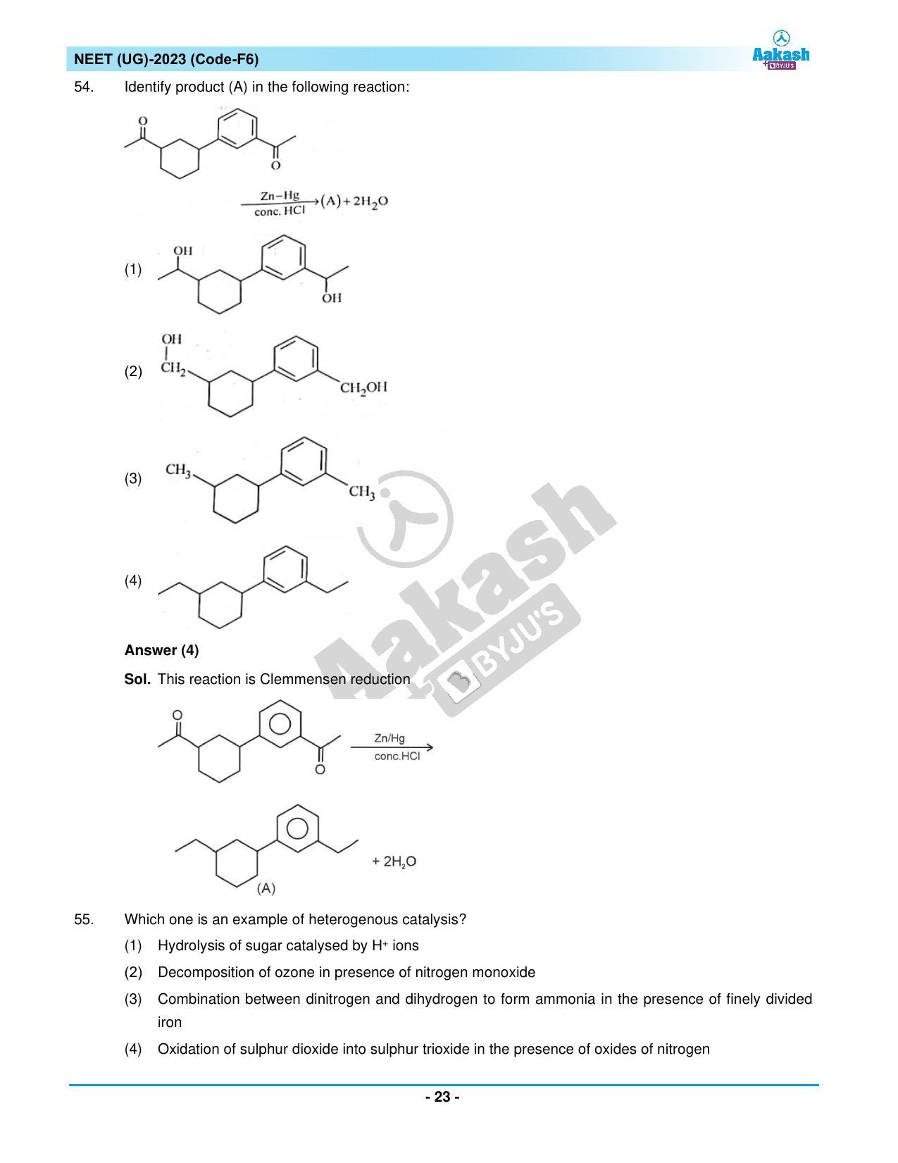 NEET 2023 Question Paper F6 (Aakash Institute) - Page 23