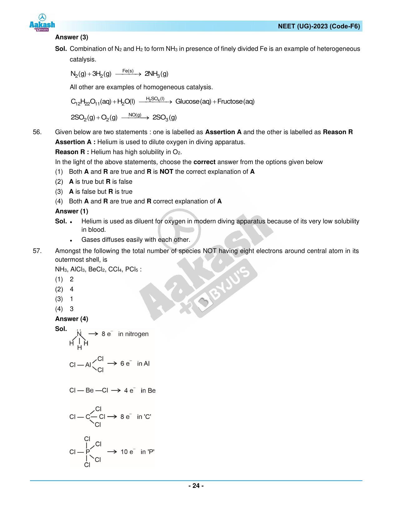 NEET 2023 Question Paper F6 (Aakash Institute) - Page 24