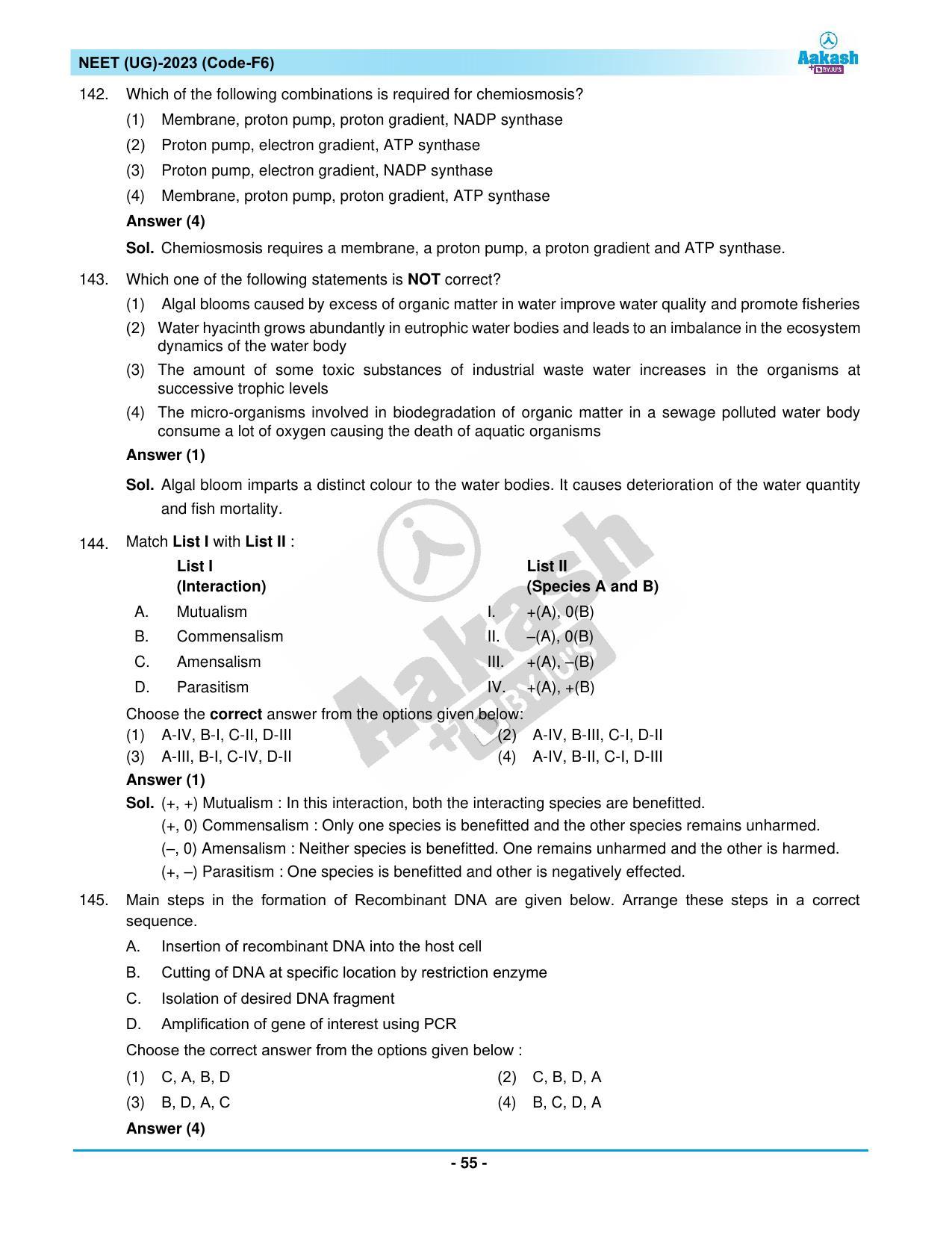 NEET 2023 Question Paper F6 (Aakash Institute) - Page 55