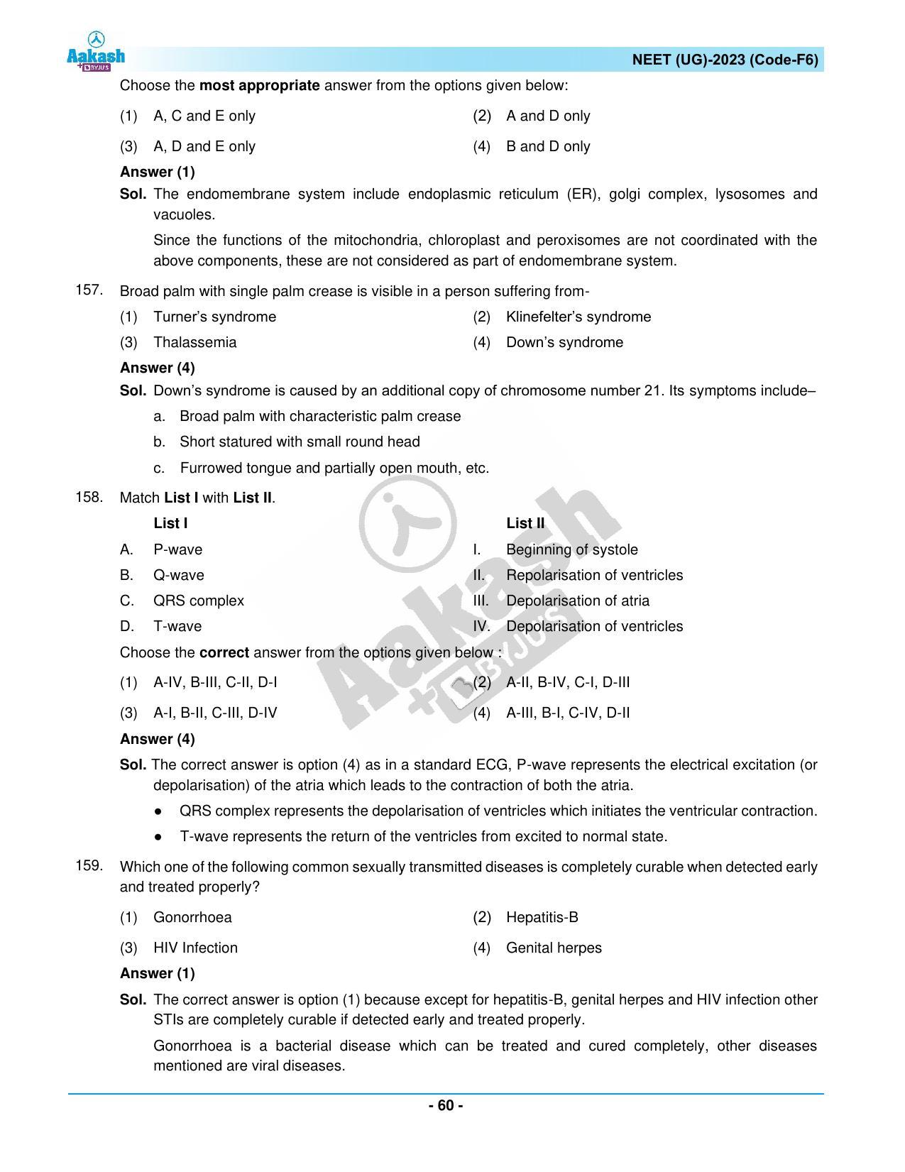 NEET 2023 Question Paper F6 (Aakash Institute) - Page 60