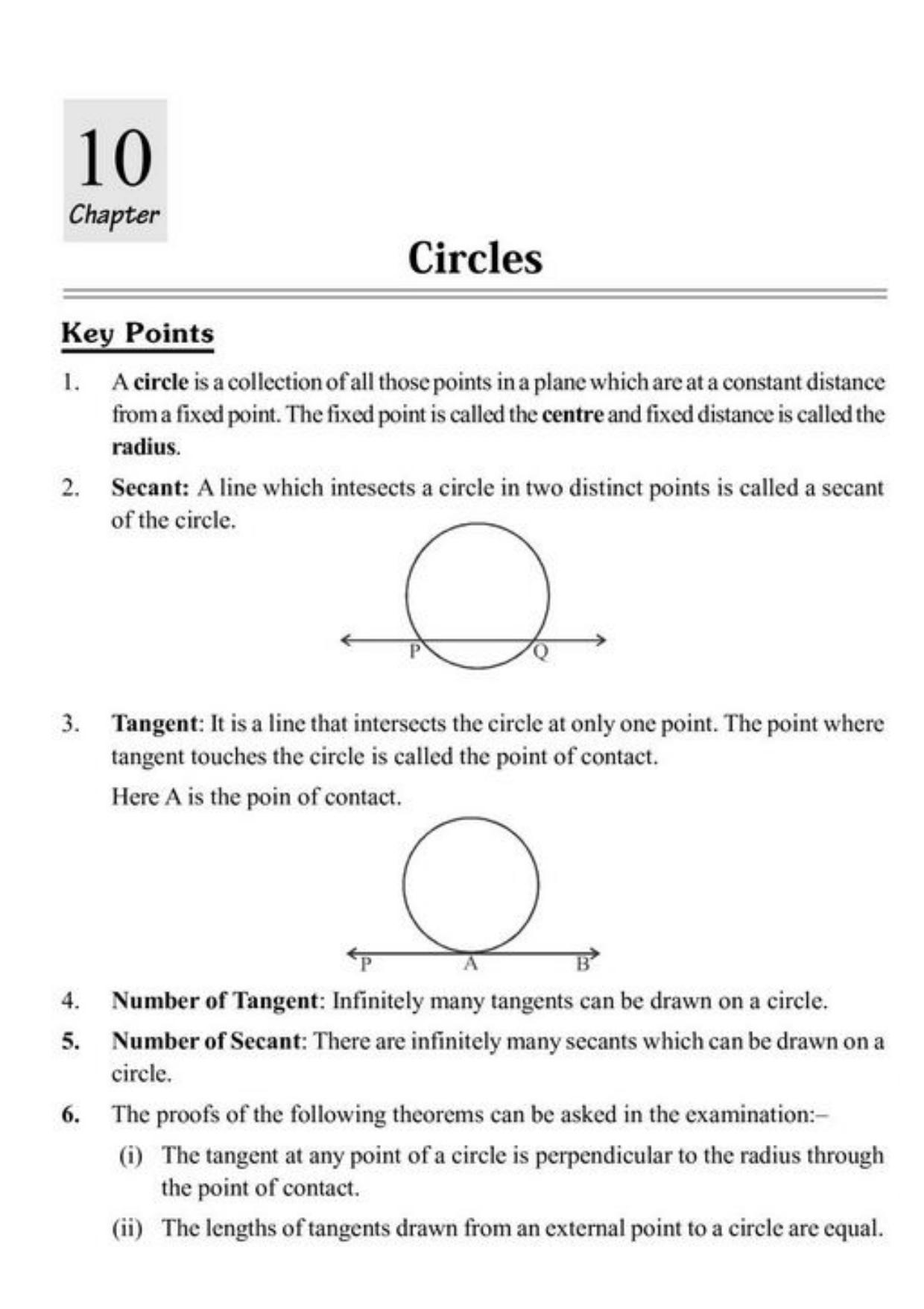 Class 10 Notes, Question & Practice Paper - Mathematics (Topic 10 : Circles) - Page 2